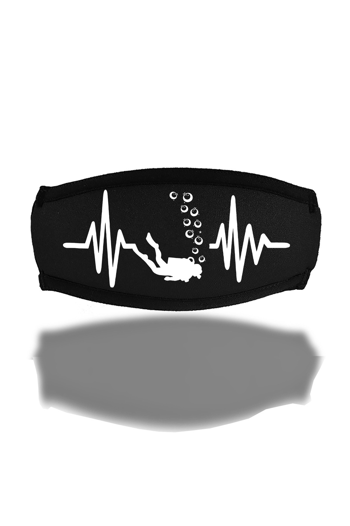 SCUBAPROMO Ekg Görselli Beyaz Baskılı Maske Bandı