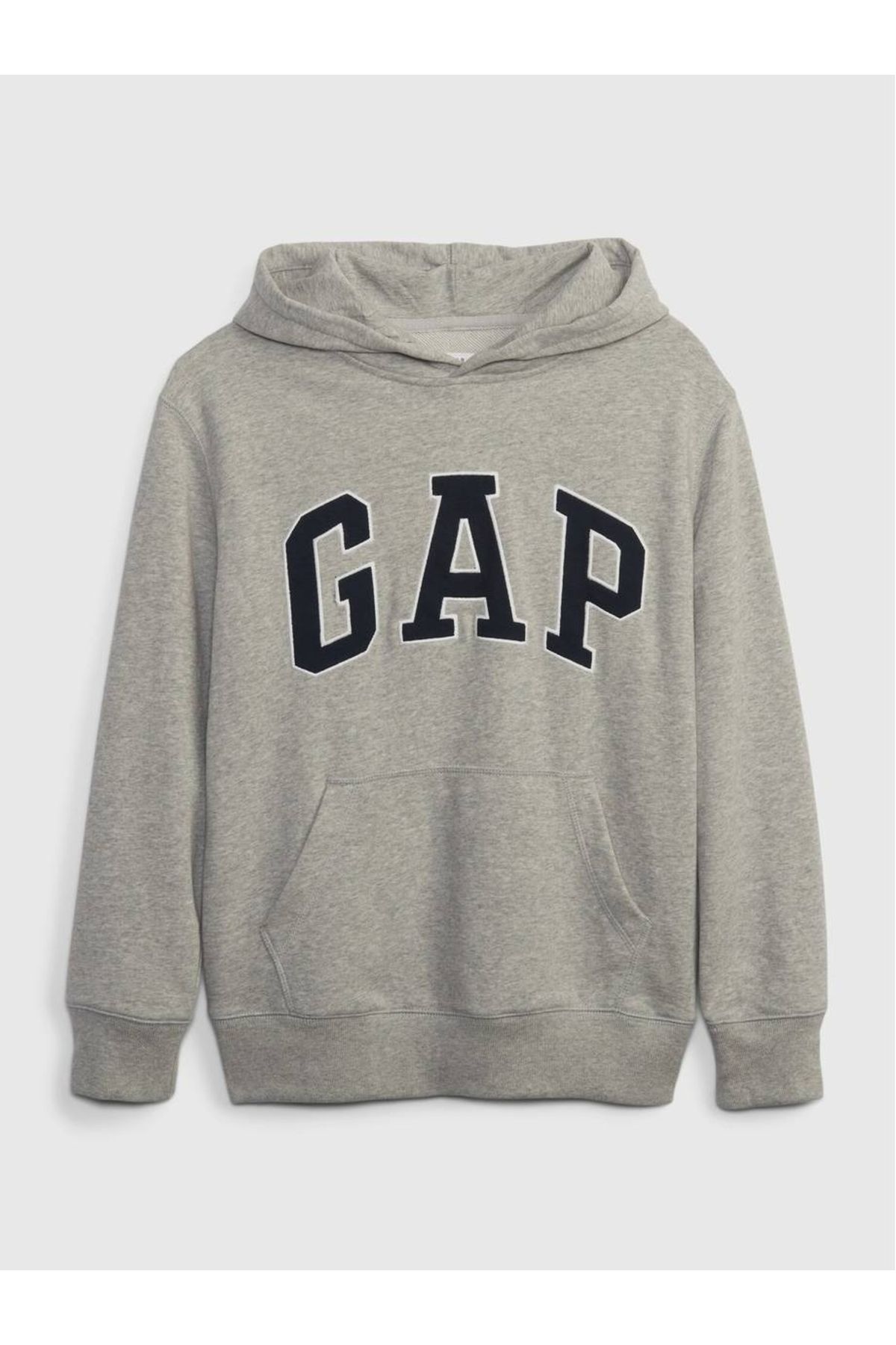 GAP Boy Серый свитшот из ткани с капюшоном и логотипом Gap 843266