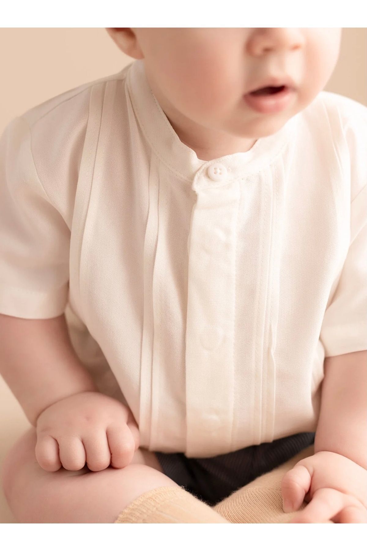 LC Waikiki KANZ Bisiklet Yaka Kısa Kollu Erkek Bebek Gömlek ve Şort 2'li Takım fotoğrafı 2 (önizleme)