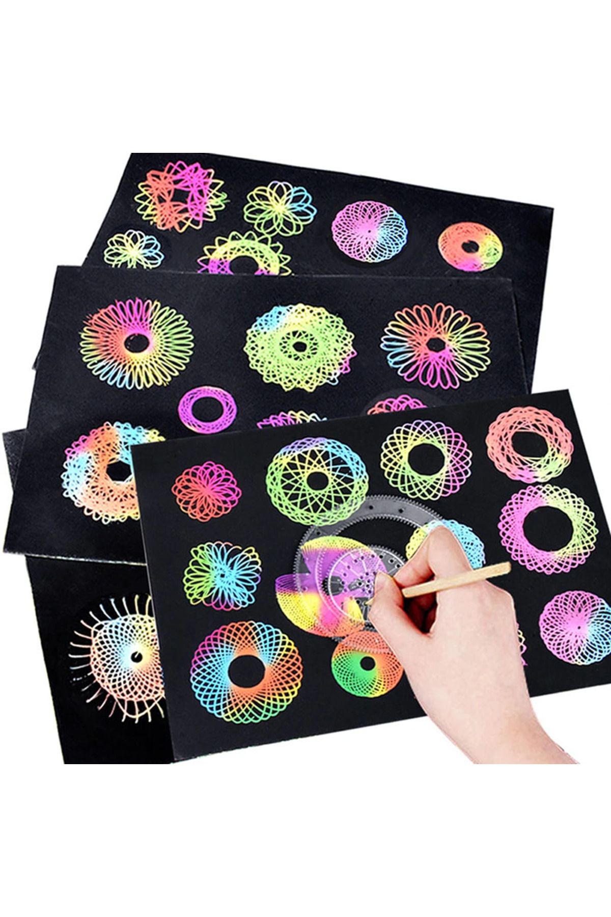 Choice-Funny Spirograph Drawing Toys Set Interlocking Gears & Wheels Geometric Ruler Drawing Accessories... 4