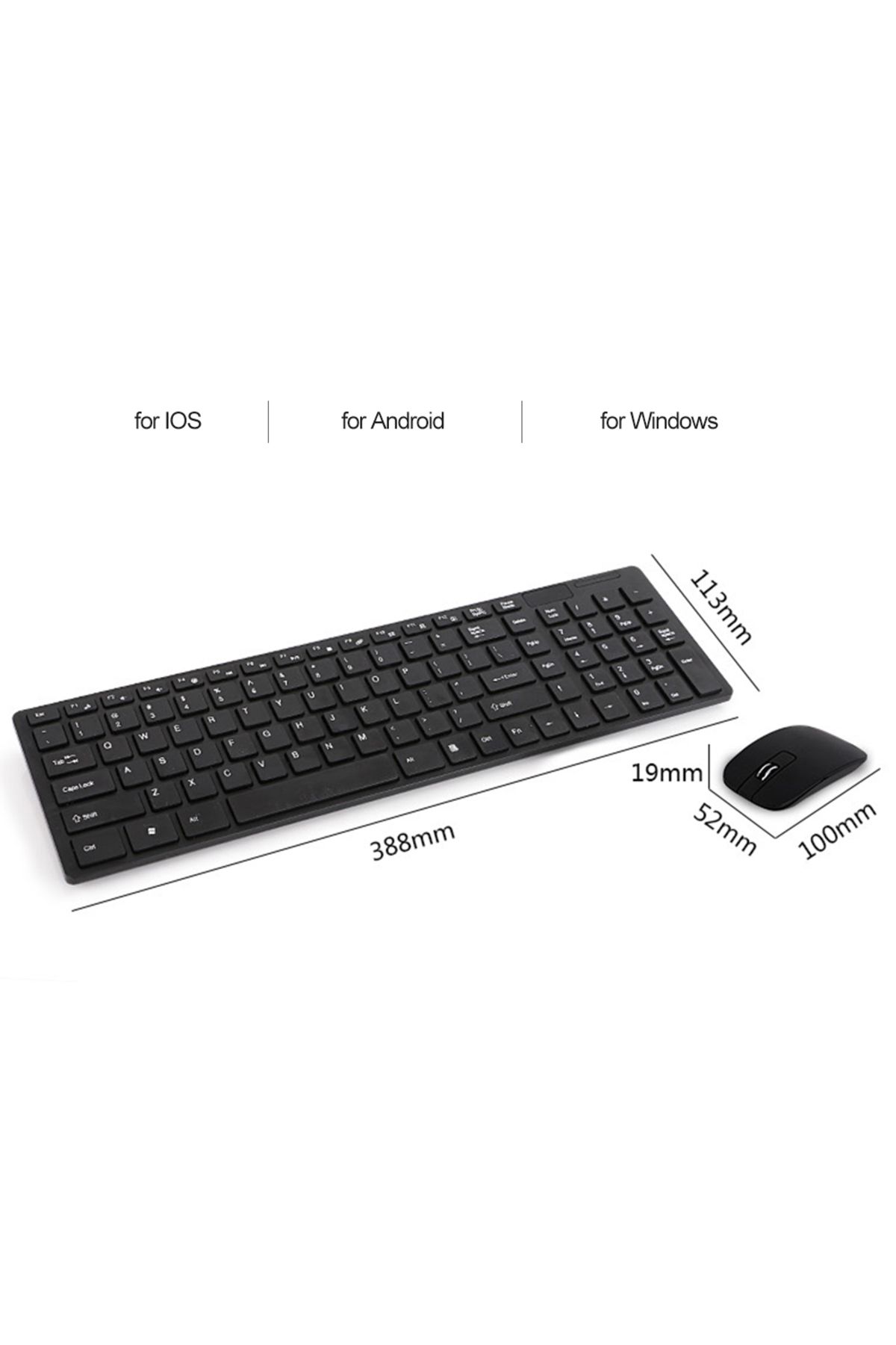 Arealer-K-06 2.4G Wireless Keyboard and Mouse Combo Computer Keyboard with Mouse Plug and Play Black Keyb... 6