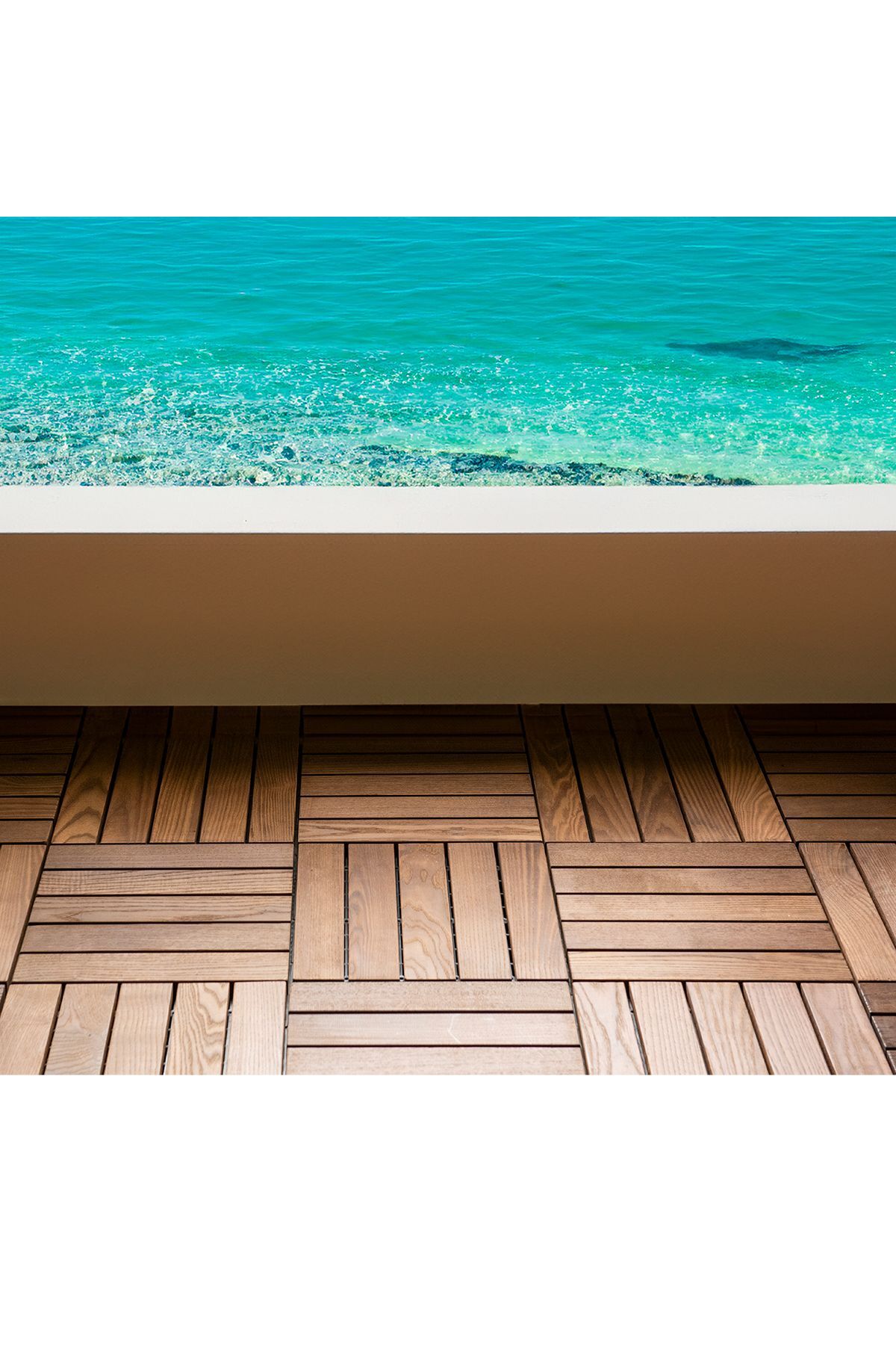 Dişbudak Ağacı Balkon Bahçe Ahşap Yer Döşemesi Karo Deck 30x30 cm - 10 Adet (0,9m2) 5