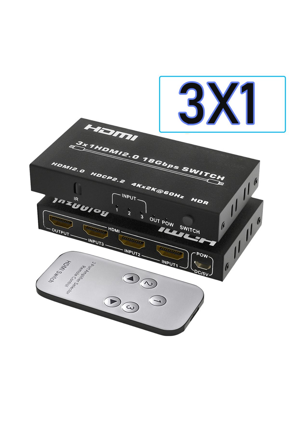 Choice-4K HDMI Switch with Audio - 60Hz HDMI 2.0, 5 in 1 out, HDR Switcher 4