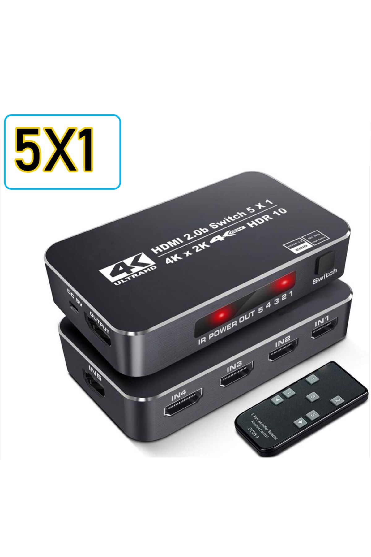 Choice-4K HDMI Switch with Audio - 60Hz HDMI 2.0, 5 in 1 out, HDR Switcher 6