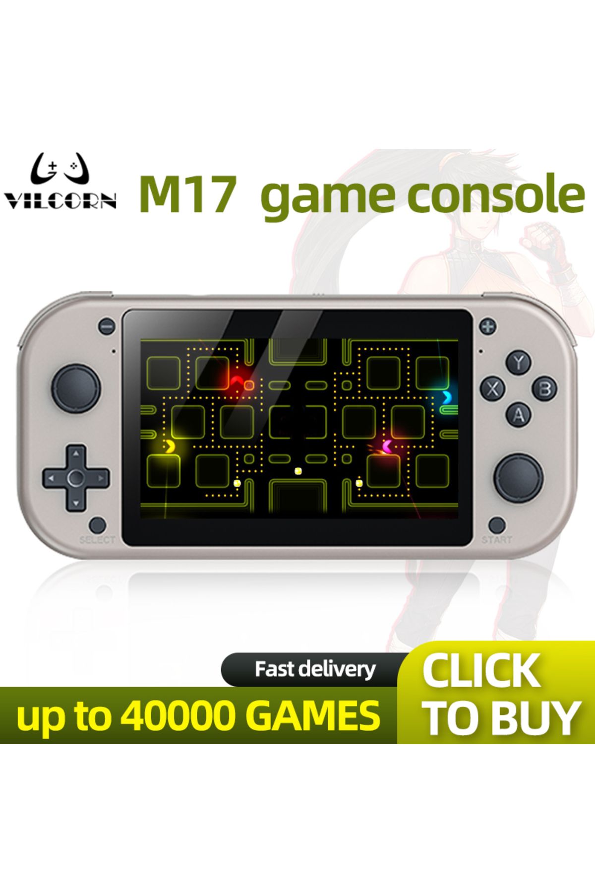 VILCORN-M17 Retro Handheld Video Game Console - Open Source Linux, 4.3 Inch IPS Screen Portable Pocket Computer 2