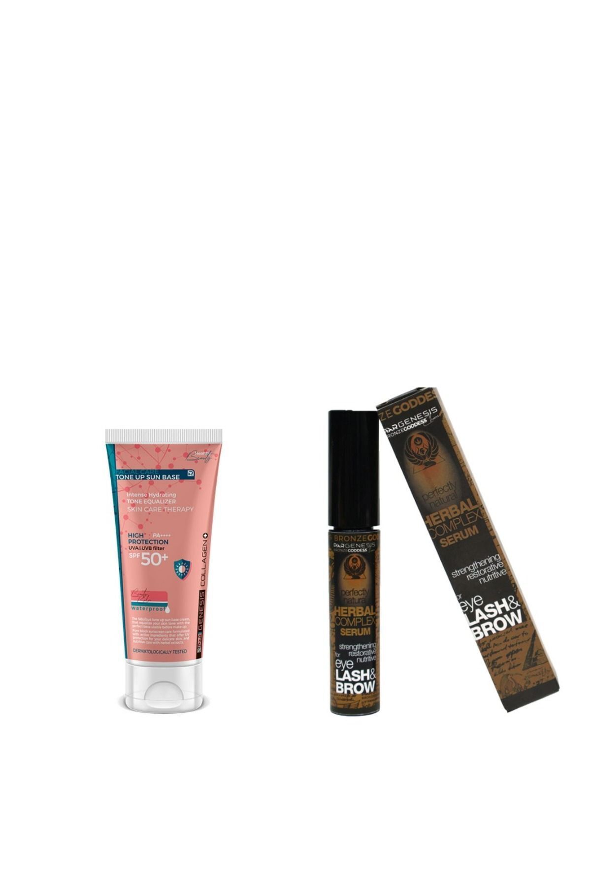 Aydınlatıcı Ton Eşitleyici Spf 50 Yüz Güneş Kremi 40 ml+Bronze Goddess Charm KAŞ&KİRPİK SERUMU -10ml — 8699691130921