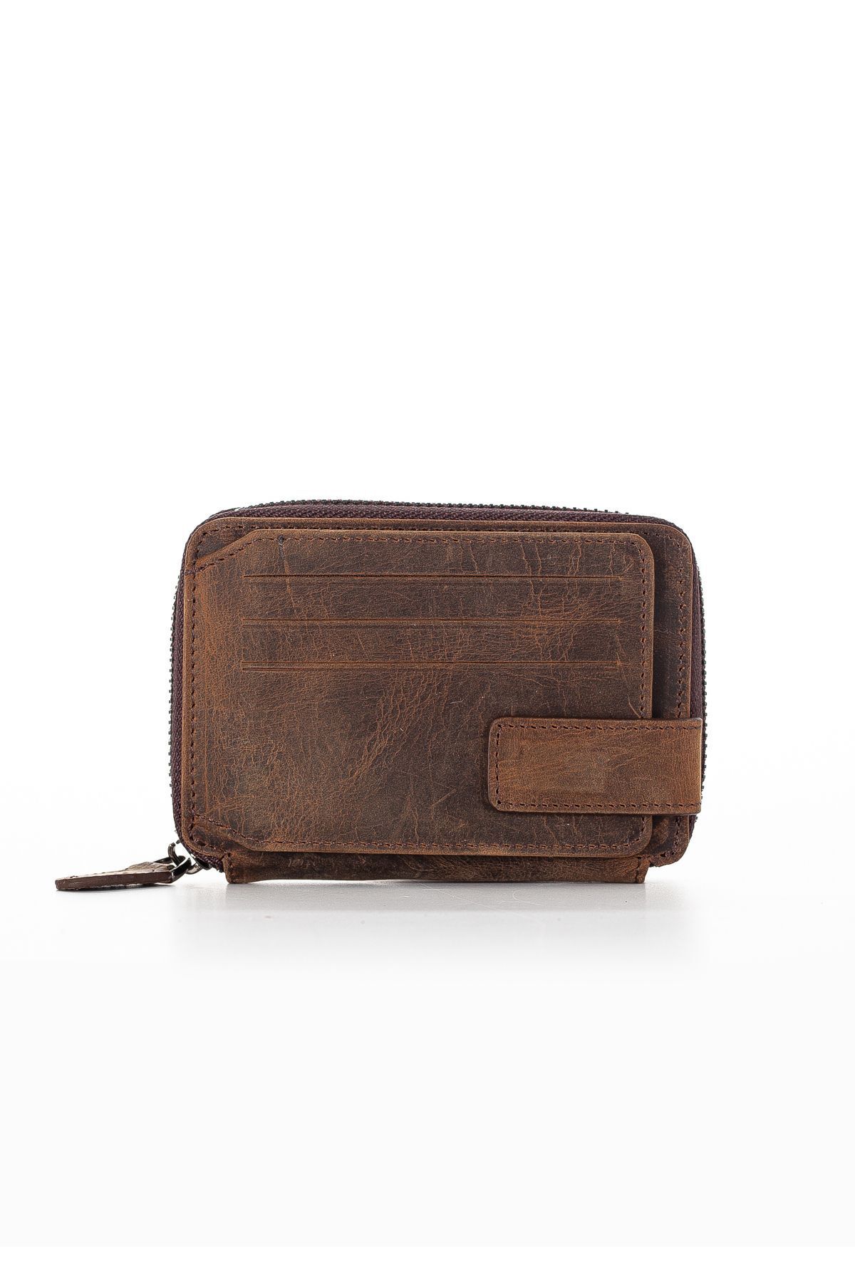 کیف پول مردانه و زنانه نگهدارنده کارت یونیسکس ZIPPERED ARYA VINTAGE Niki Leather