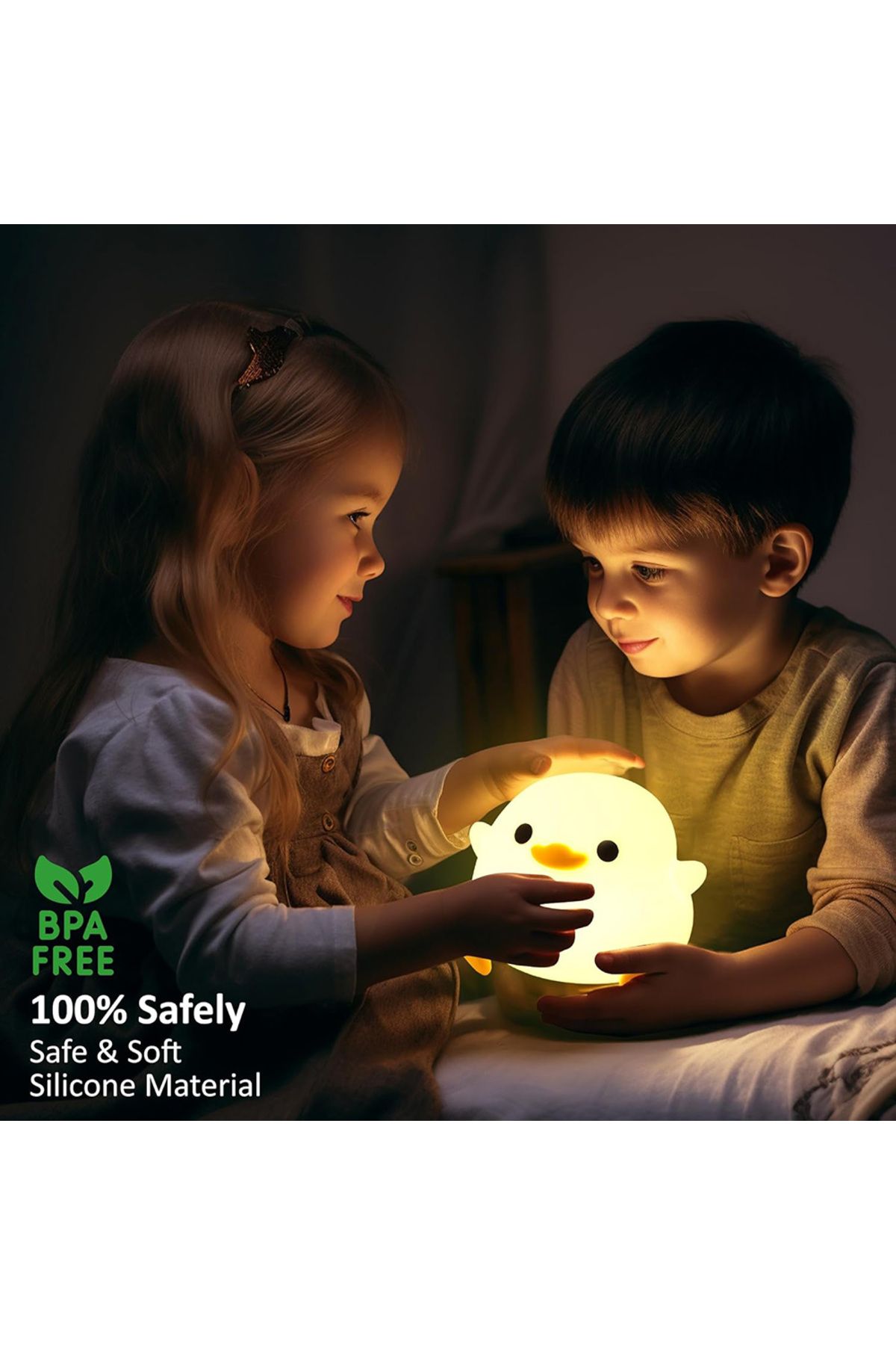 JGT-DoDo Duck Night Light Silicone Dimmable USB Rechargeable LED Bedside Lamp 20 Minutes Timer Touch-... 4