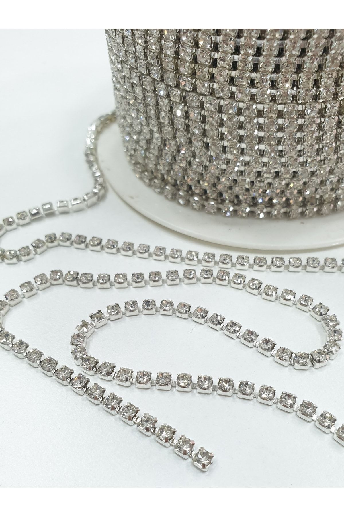 Stone Ribbon - Ss12 ( 2,5mm ) Silver Case (5 METERS)