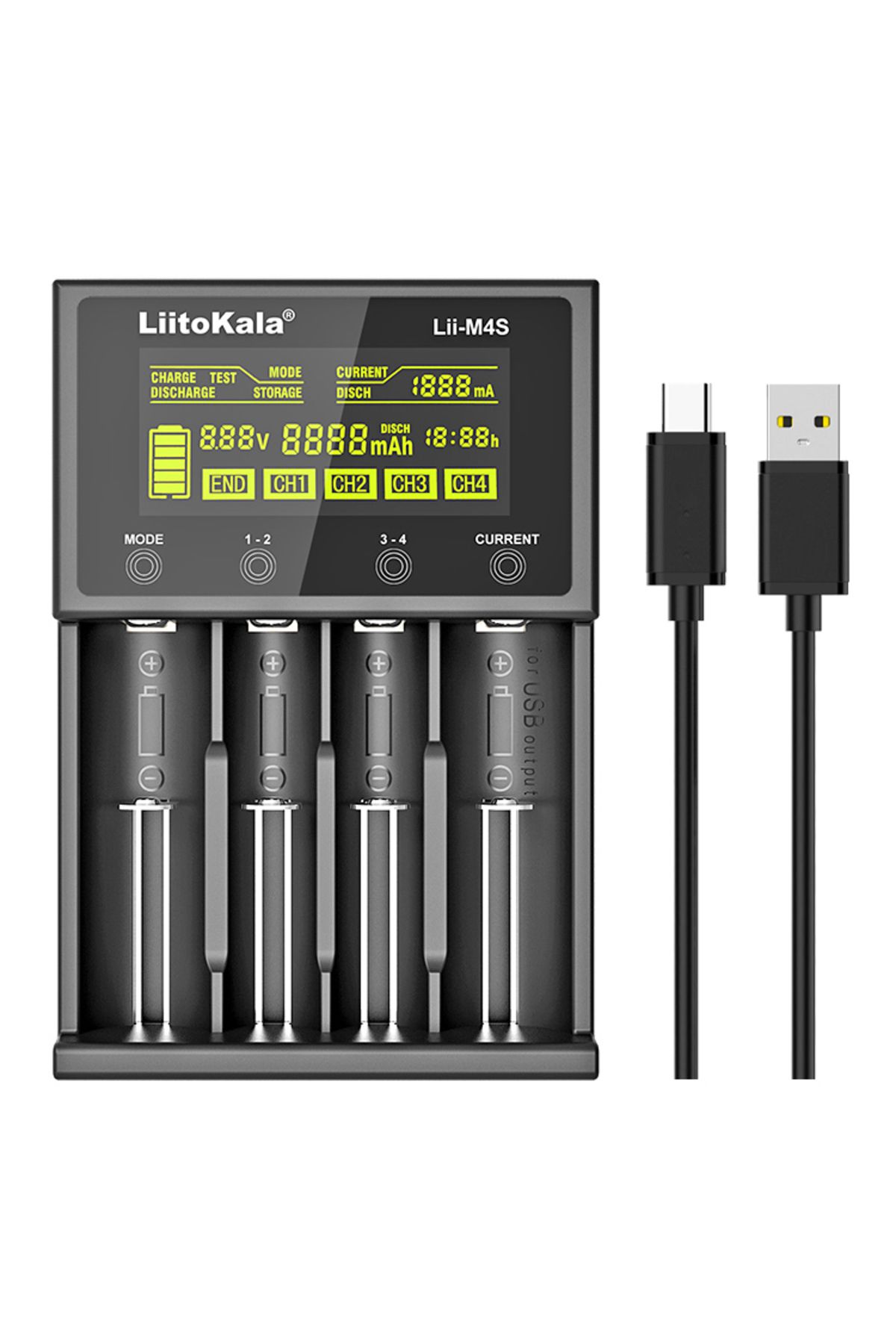 liitokala-Lii-M4S 18650 LCD Multifunctional Battery Charger For 3.7V 1.2V 26650 21700 14500 18350... 8