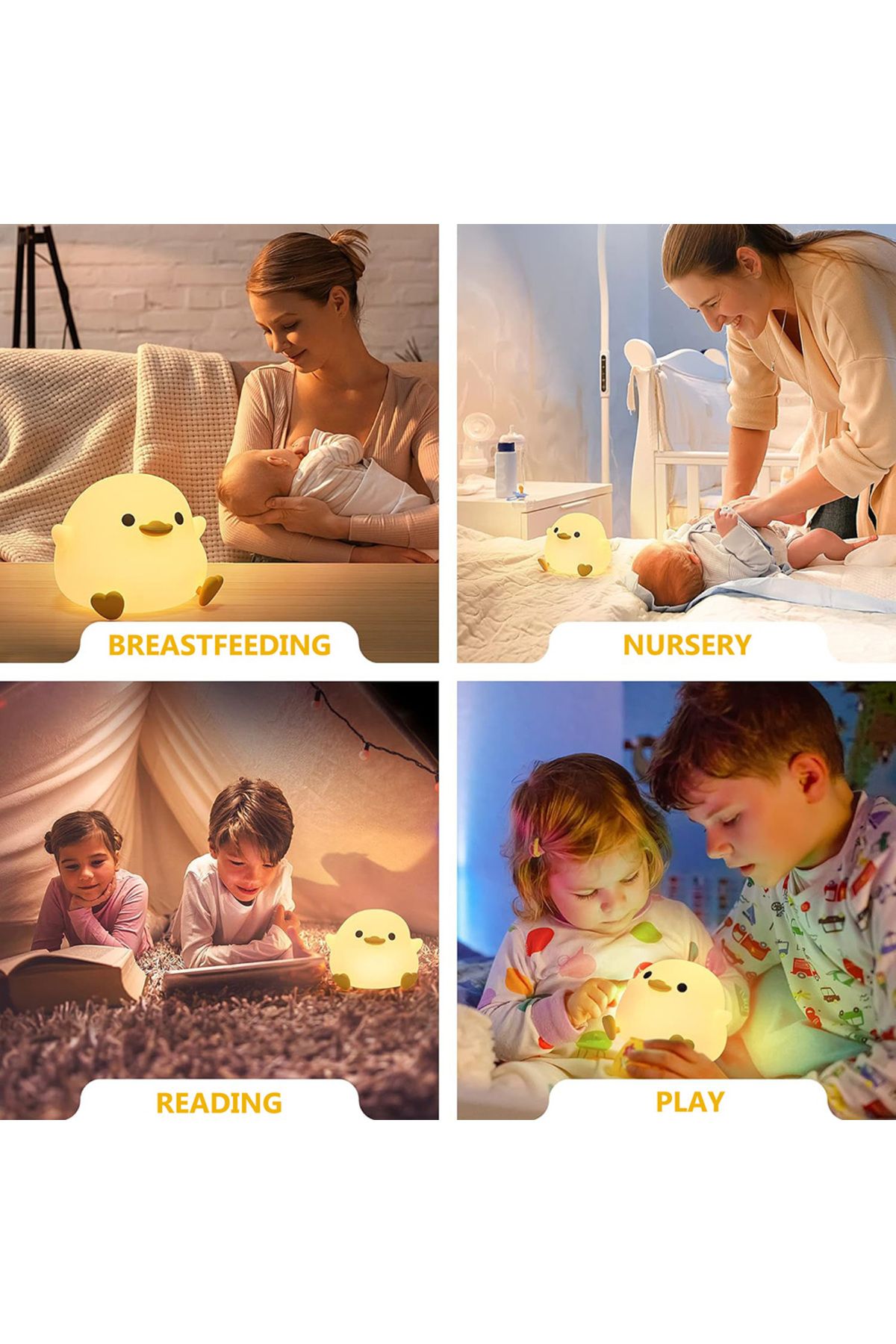 JGT-DoDo Duck Night Light Silicone Dimmable USB Rechargeable LED Bedside Lamp 20 Minutes Timer Touch-... 7