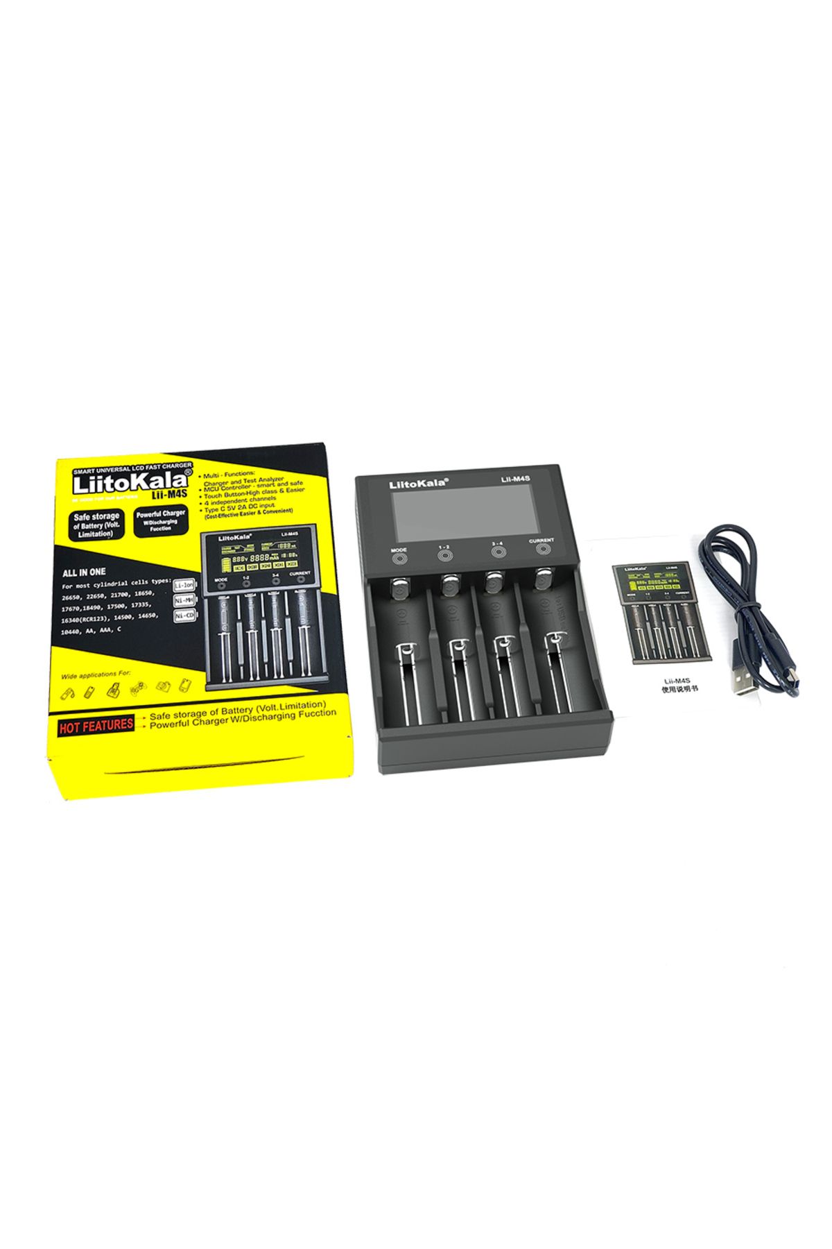 liitokala-Lii-M4S 18650 LCD Multifunctional Battery Charger For 3.7V 1.2V 26650 21700 14500 18350... 7