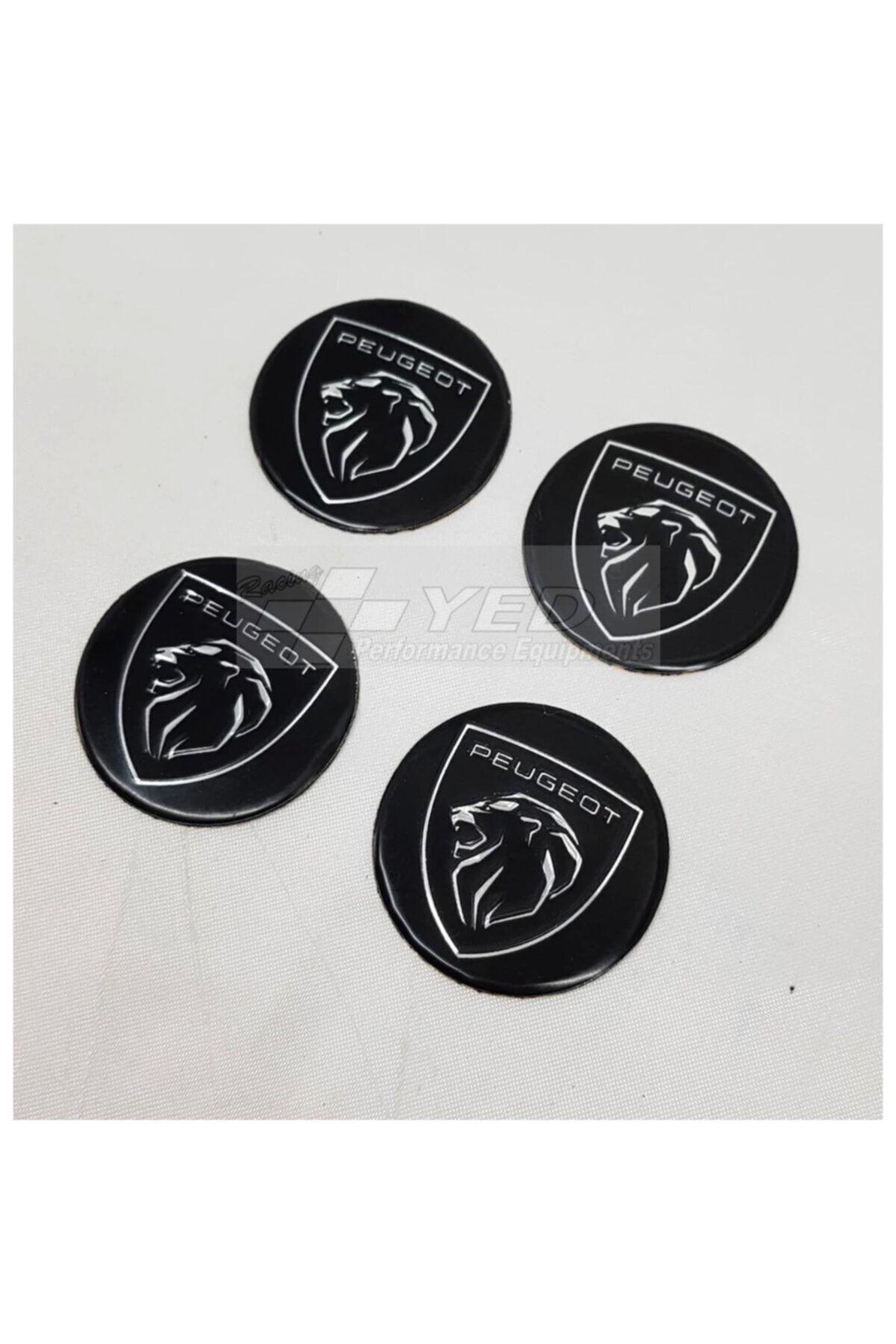 DURU DORUK Peugeot Jant Göbeği Siyah Alüminyum 60mm Arma 4 Lü Set Yeni