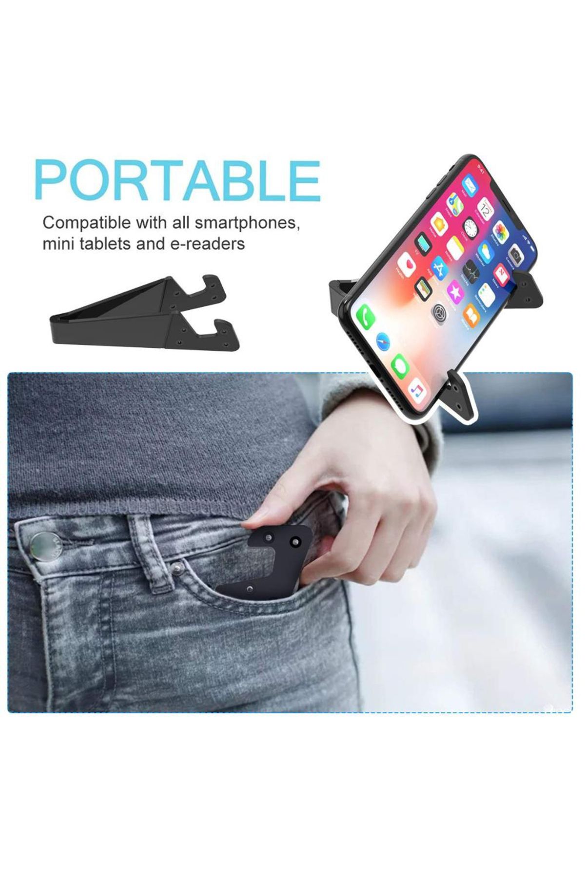 Choice-V-Shaped Universal Foldable Mobile Cell Phone Stand Holder For Smartphone Tablet Adjustable Suppo... 7
