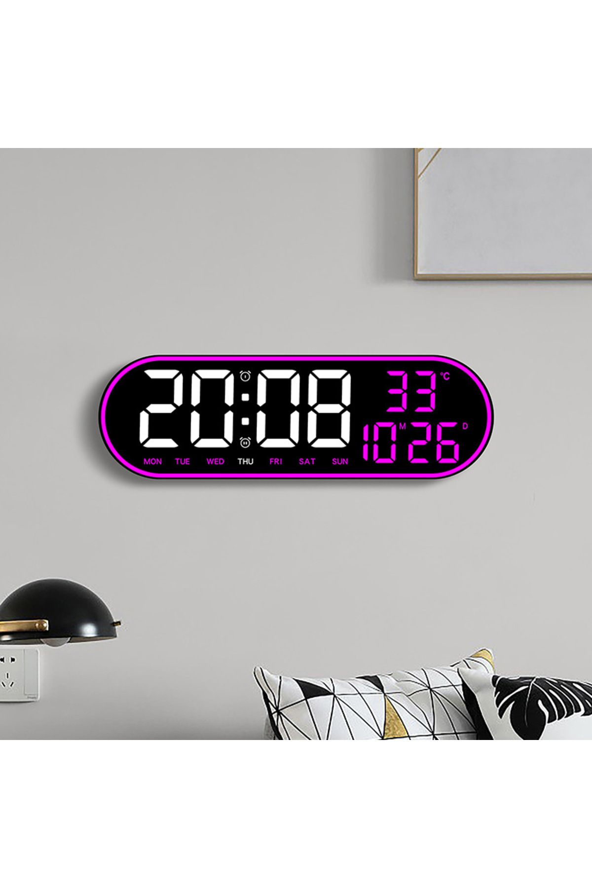 Choice-LED Digital Wall Clock Remote Control Electronic Mute Clock with Temperature Date Week Display 15... 3