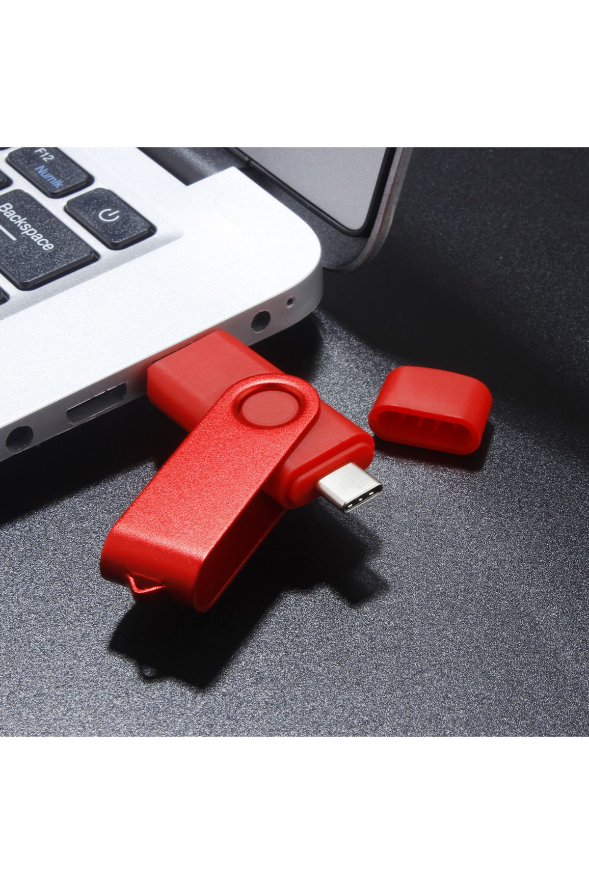 JASTER-TYPE-C USB Flash Drive 128GB 2 in 1 Red Memory Stick 32GB Rotatable Pen Drive 64GB Pendrive for M... 7