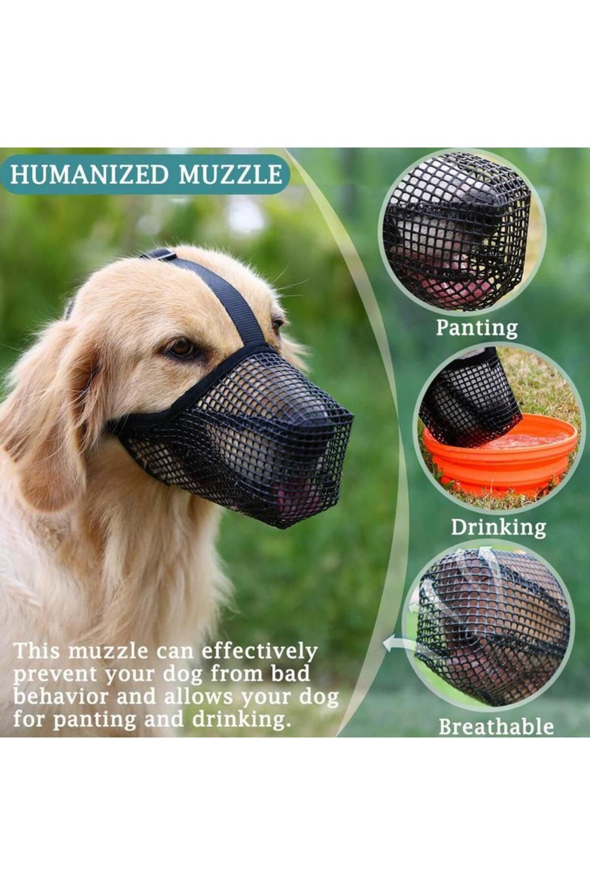 Choice-Pet Dog Muzzles Adjustable Breathable Dog Mouth Cover Anti Bark Bite Mesh Dogs Mouth Muzzle Mask ... 3