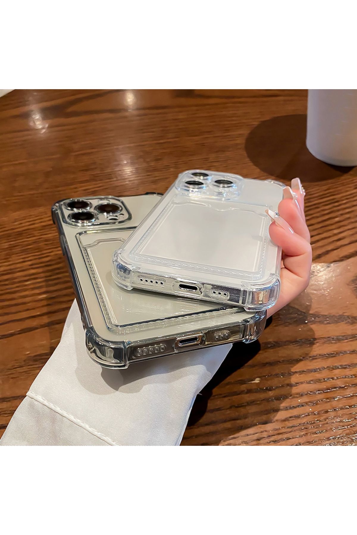 Choice-Wallet Card Holder Clear Soft Case For iPhone 11 13 12 14 15 Pro Max X XS XR 7 8 Plus SE 2020 202... 7