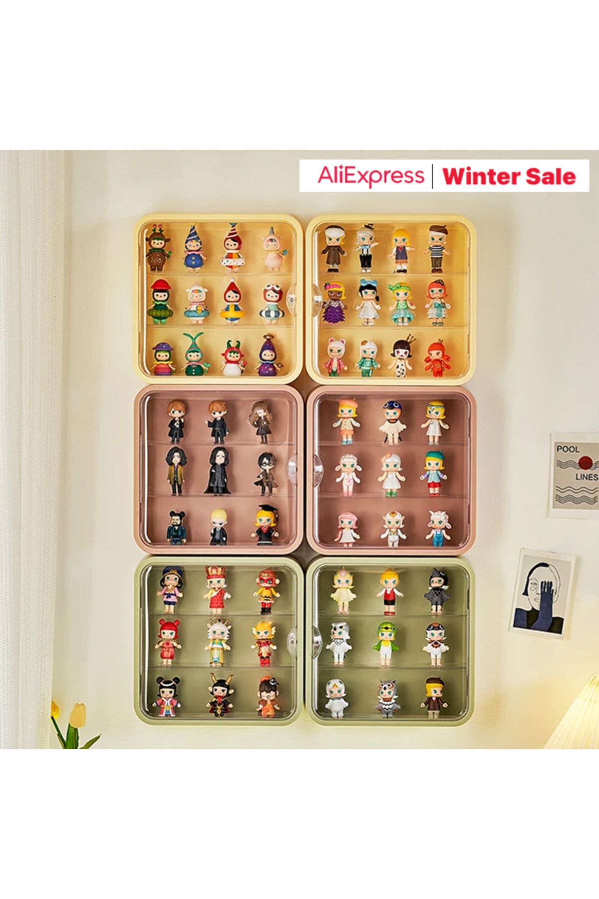 Choice-Wall Mounted Storage Box For Figures Showcase Clear Acrylic Blind Box Display Case Figures Stand ... 2
