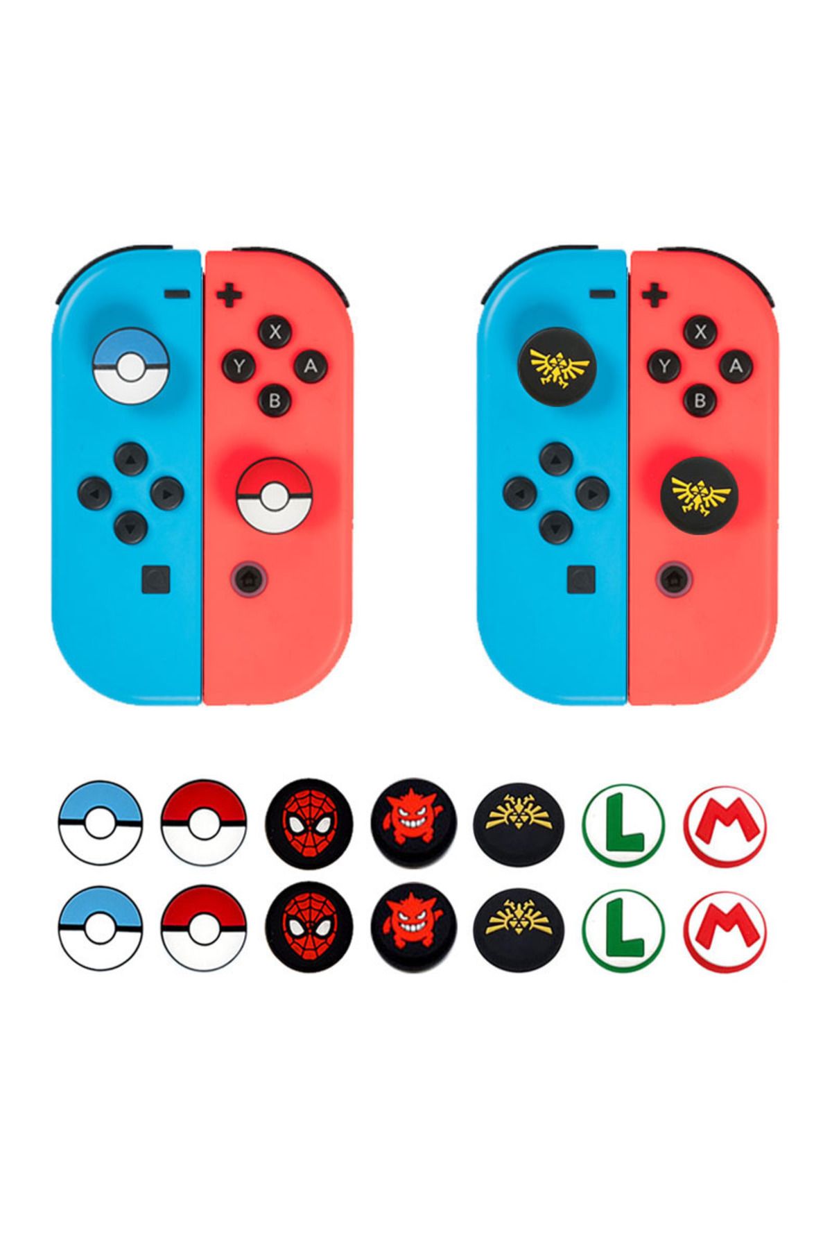 Choice-8pcs/lot Silicone Thumb Stick Caps Grip Analog Joystick Caps for NS Switch OLED Joy Con Controlle... 2