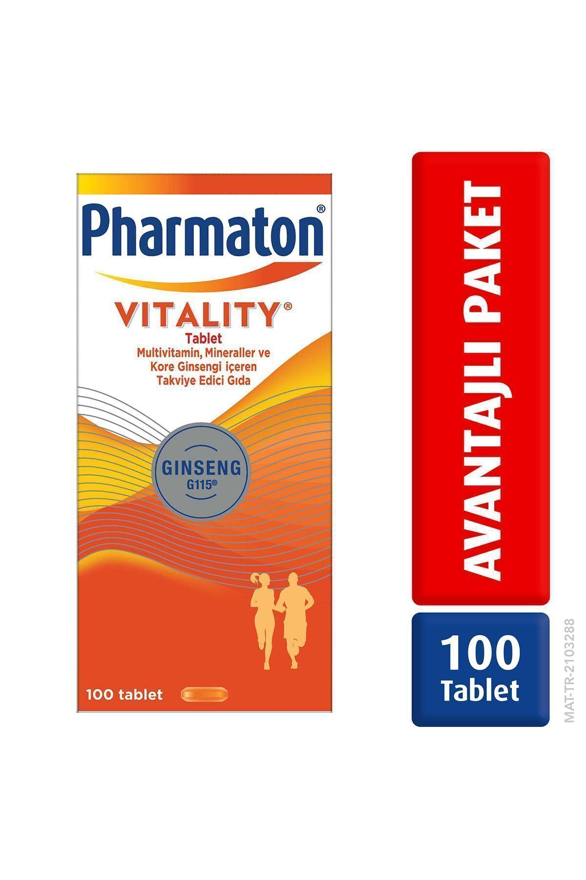 Pharmaton Vitality 100 таблеток - женьшень G115, мультивитамины и минералы 8699809190061