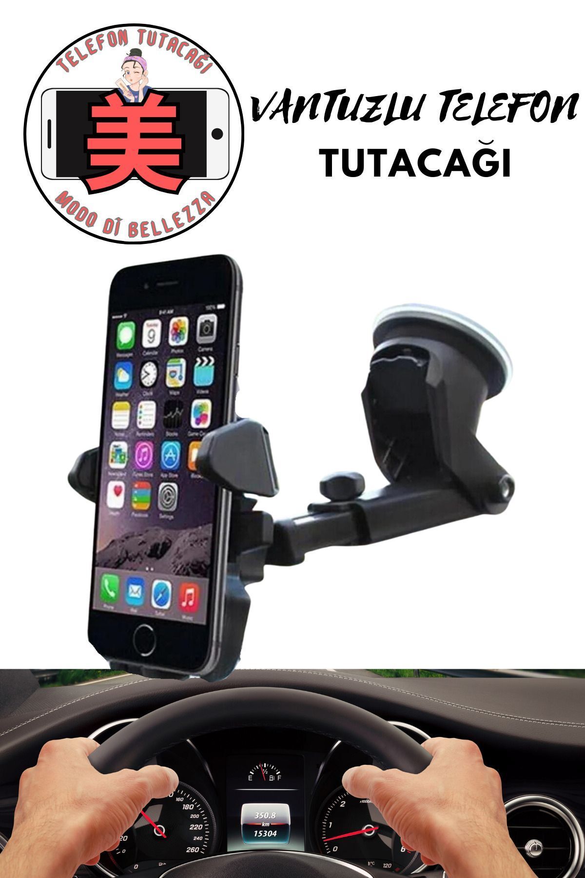 Modo Di Bellezza Uzayabilen Vantuzlu Cep Araç Telefon Tutucu Oto Araba Içi Telefon Tutacağı