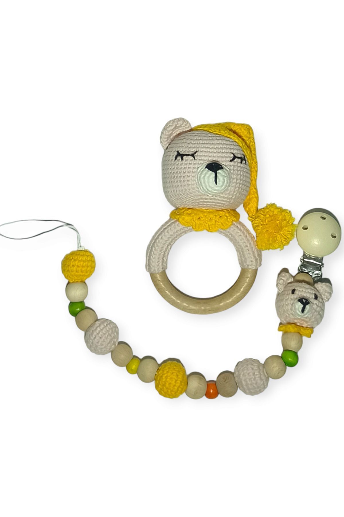 Birmelek-Set with External Scratcher and Pacifier Strap 1