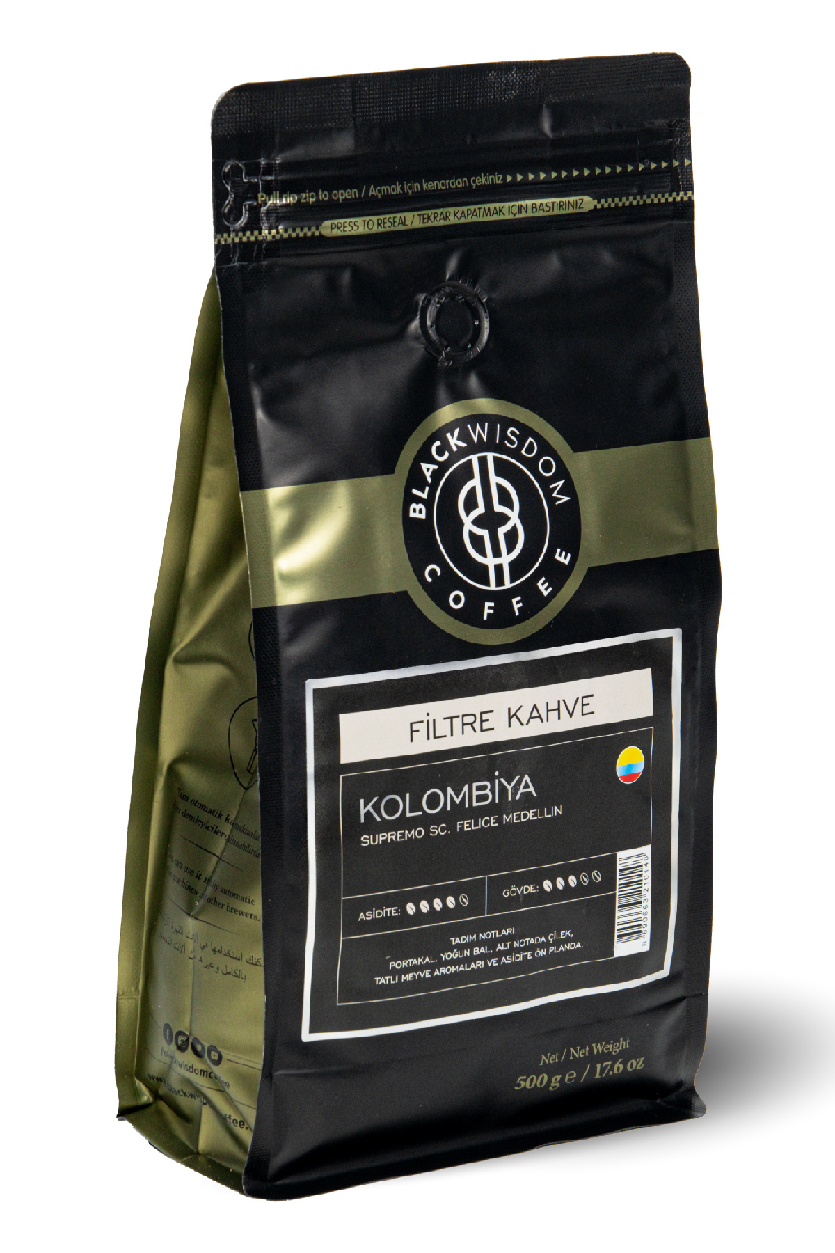 Black Wisdom Kolombiya Supremo Sc. Felice Medellin Filtre Kahve