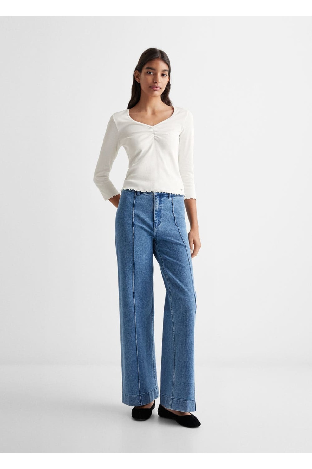 تیشرت Mango Teen یقه V اورجینال - تصویر 2