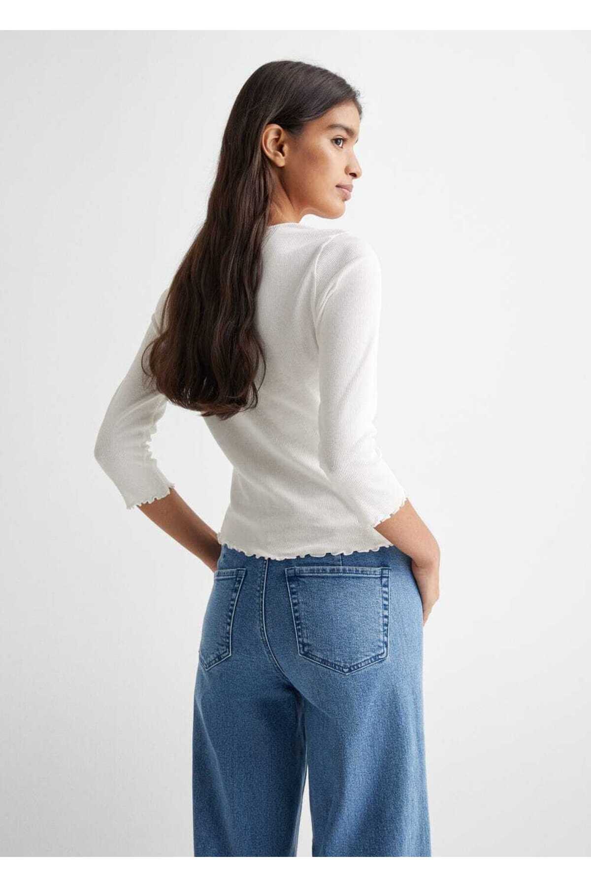 تیشرت Mango Teen یقه V اورجینال - تصویر 4