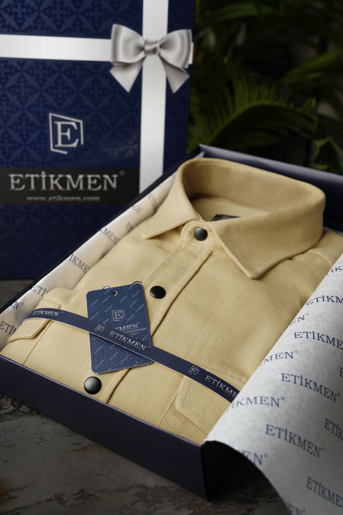 Etikmen-Beige Slimfit Real Jeans Herrenhemd 3