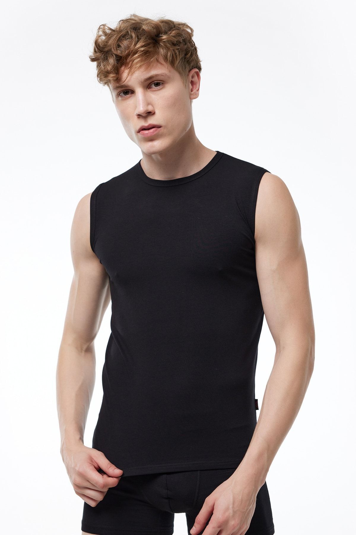 Malabadi Tricou Negru Pentru Bărbați, Fără Mâneci, Modal, Fără Urme 00 Masculin - M