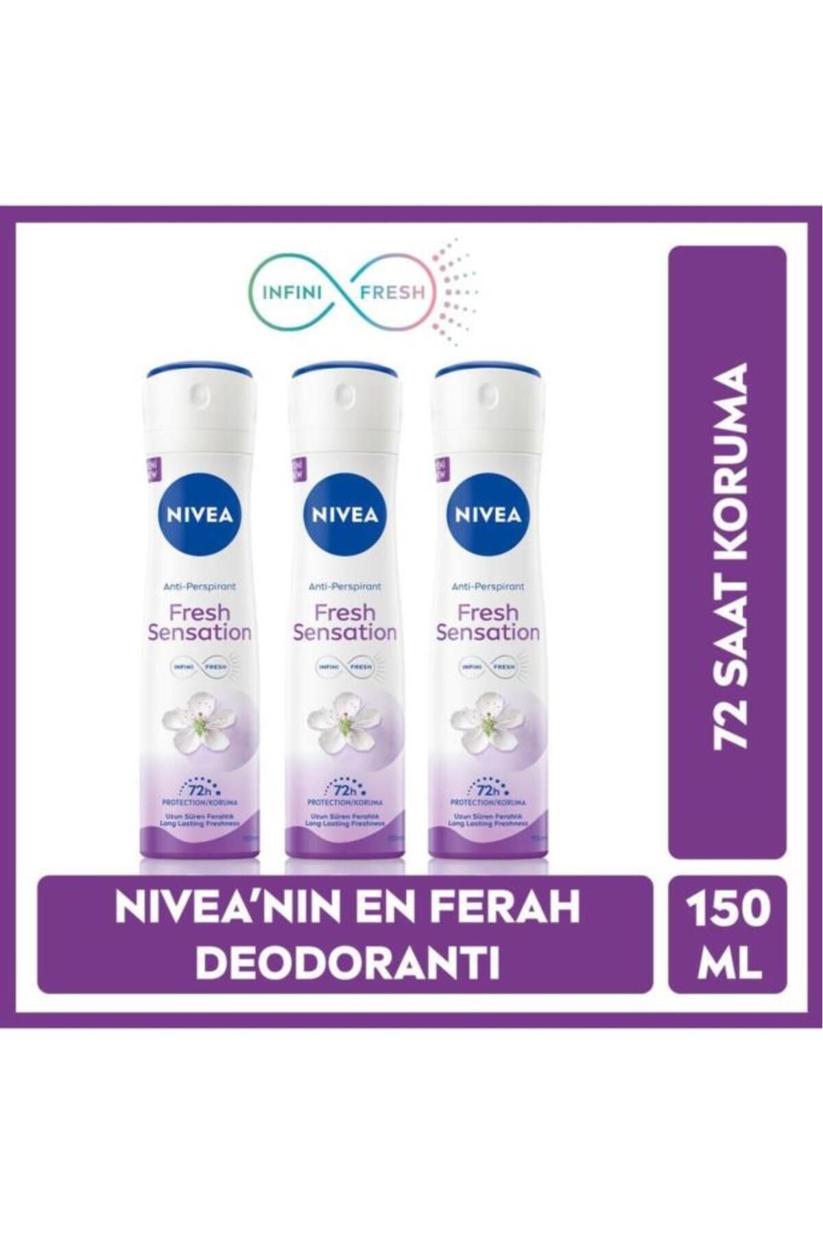 Женский дезодорант-спрей NIVEA Fresh Sensation, 150 мл, защита от пота, 72 часа, длительная свежесть SET.NVE.922