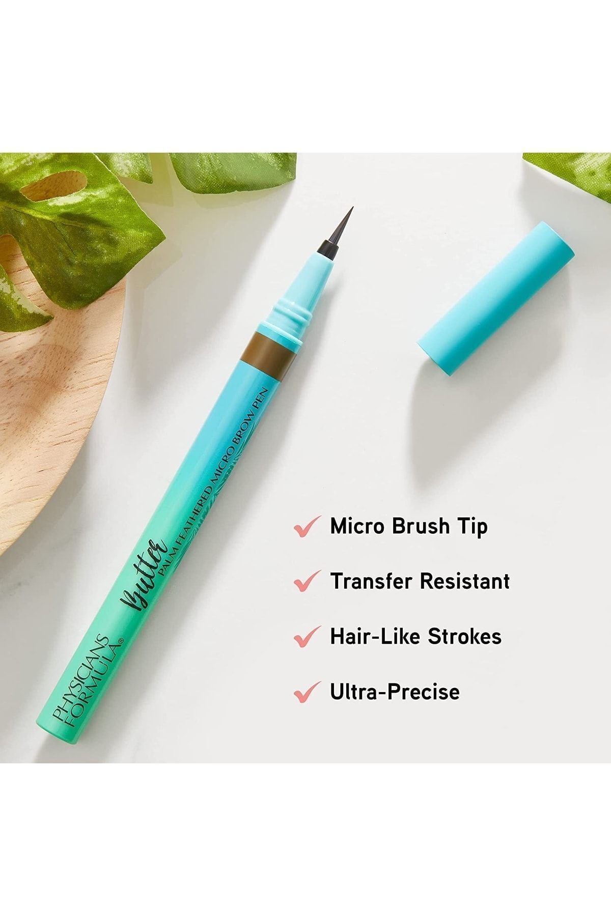 Physicians Formula-Butter Palm Microblading Dark Brown Palm Feathered Bristle Technique Eyebrow Makeup Pen Vegan 4