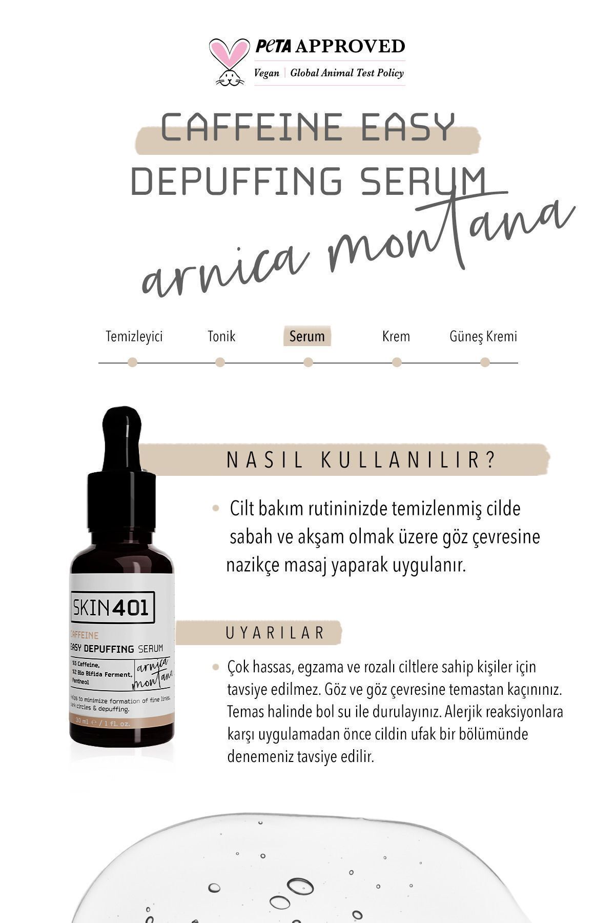 سرم پوست 5 ٪ کافئین زیر 30 میل Skin401