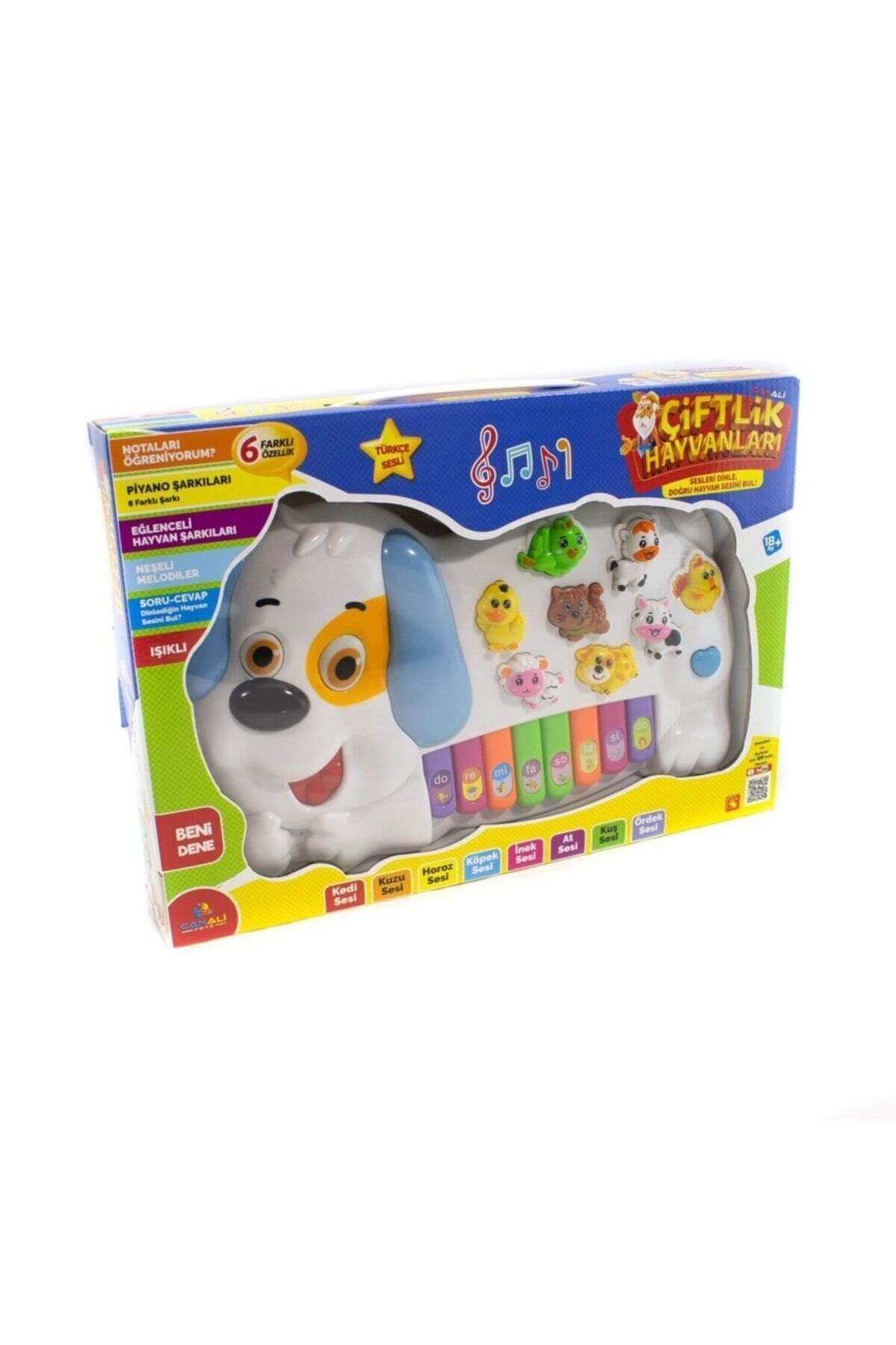 Can Ali Toys Türkçe Müzikli Eğitici Köpek Figürlü Piyano Çiftlik Hayvanları fotoğrafı 2 (önizleme)