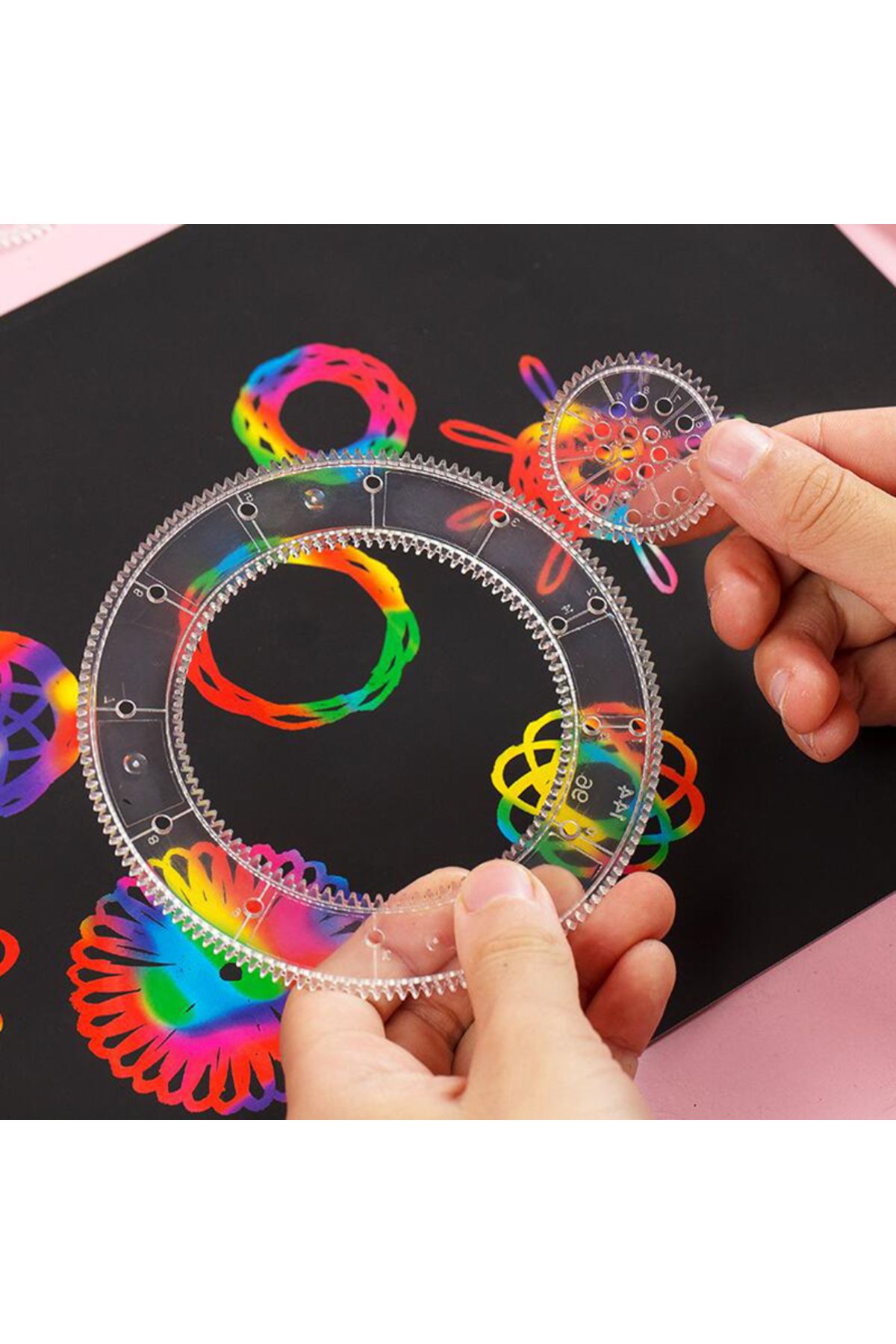 Choice-Funny Spirograph Drawing Toys Set Interlocking Gears & Wheels Geometric Ruler Drawing Accessories... 6