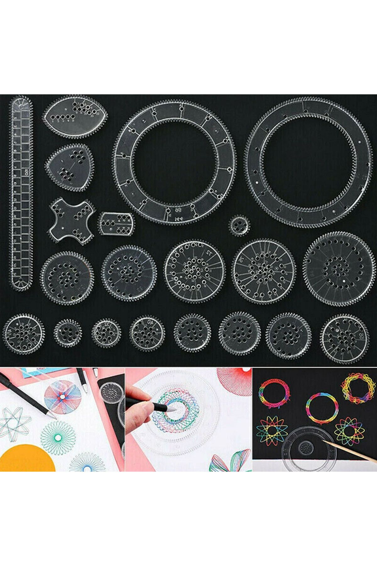 Choice-Funny Spirograph Drawing Toys Set Interlocking Gears & Wheels Geometric Ruler Drawing Accessories... 2