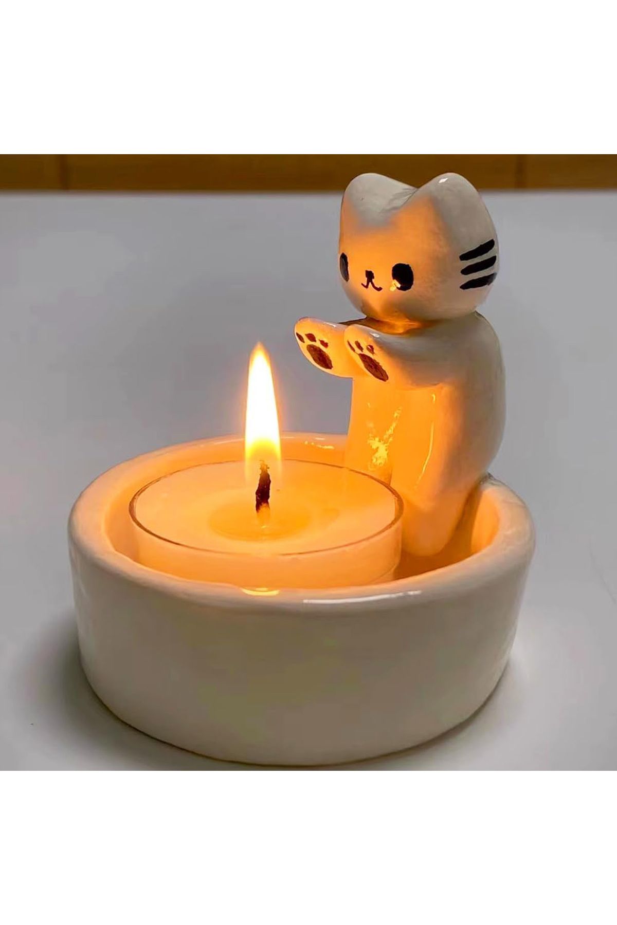 Choice-Kitten Candle Holder - Durable High Temperature Resistant Creative Aromatherapy Cat Candlestick 2