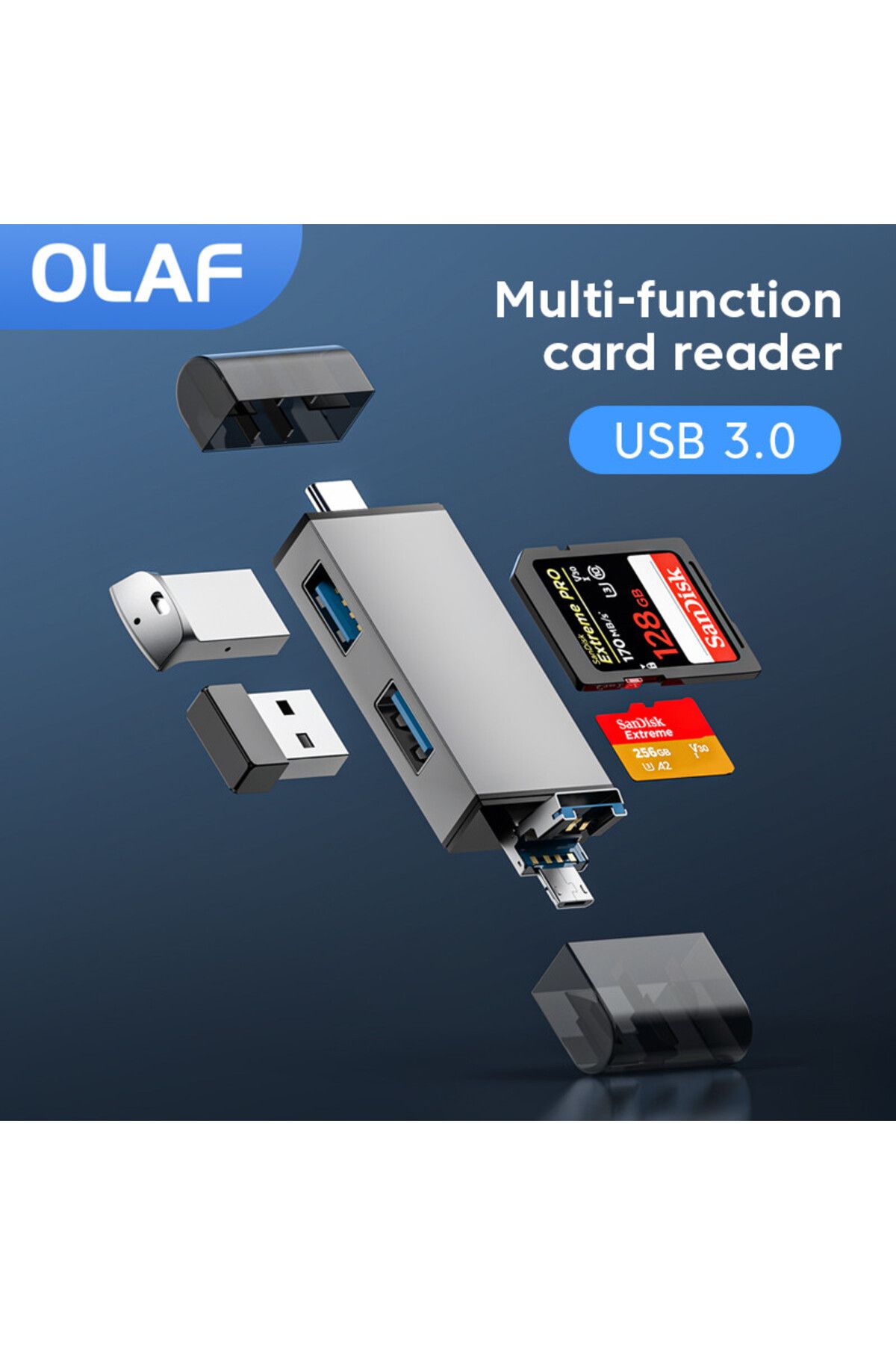 Choice-Olaf 7 in 1 Micro SD Card Reader USB Flash Drive Memory TF SD Card Reader OTG type c 3.1 to usb A... 2
