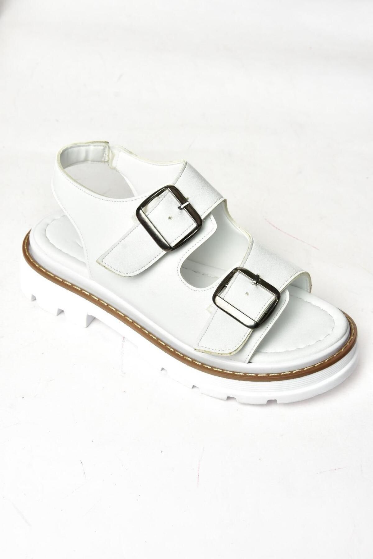 صندل زنانه سفید Fox Shoes | S9960791 اورجینال - تصویر 7