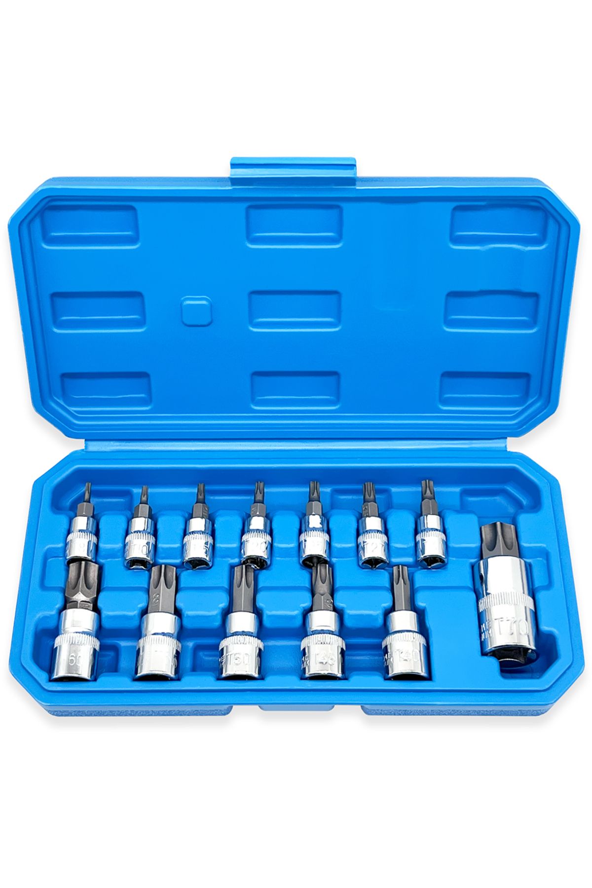 Choice-13pc Torx Star Bit Socket Nuts Set 1/4 3/8 and 1/2" Drive T8 - T70 Home Tool Kits 8