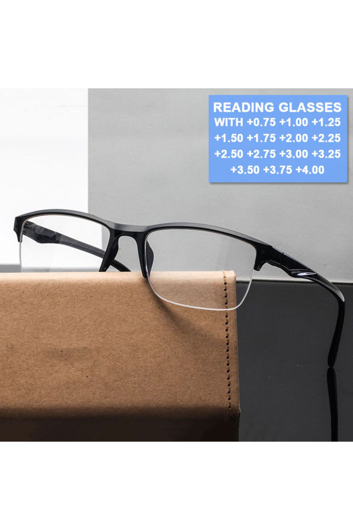Choice-Square Reading Glasses Ultralight Half Frame Presbyopic Eyeglasses Men Women +0.25 0.5 0.75 1 1.2... 2