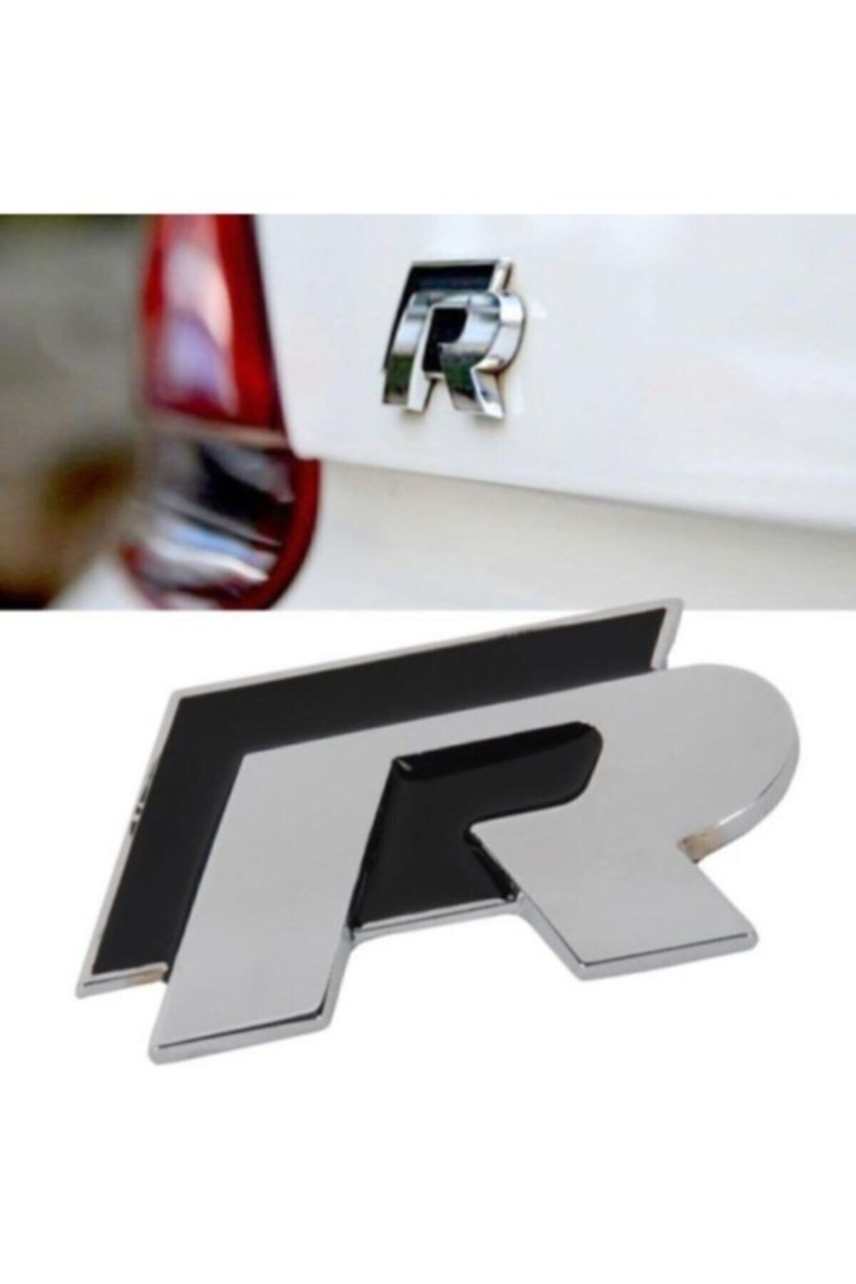 GARDENAUTO-Volkswagen Golf R Metal Black Luggage Crest 3