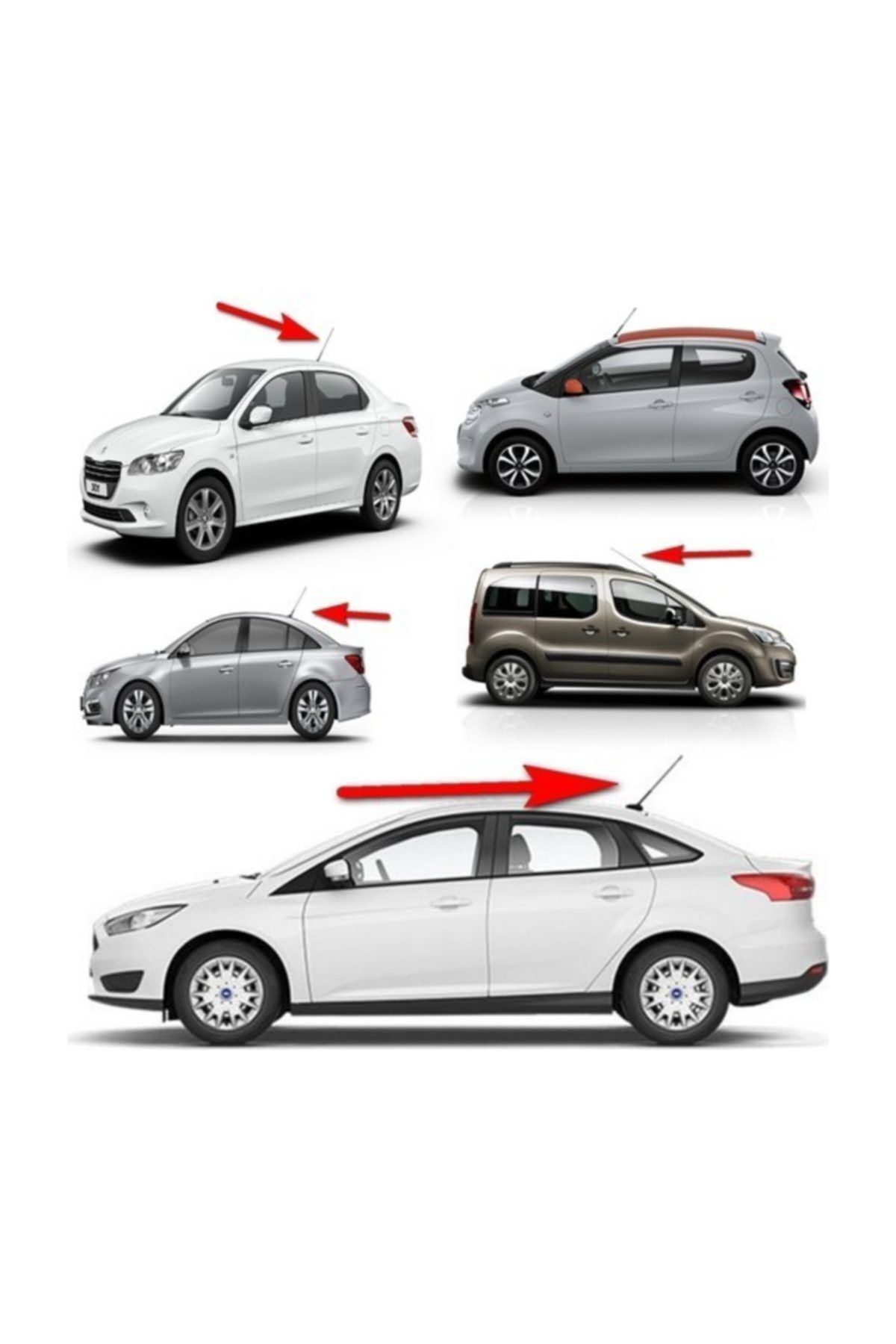 3D Peugeot 206 Tavan Anteni Çubuk Anten Araba Anteni Fm_am