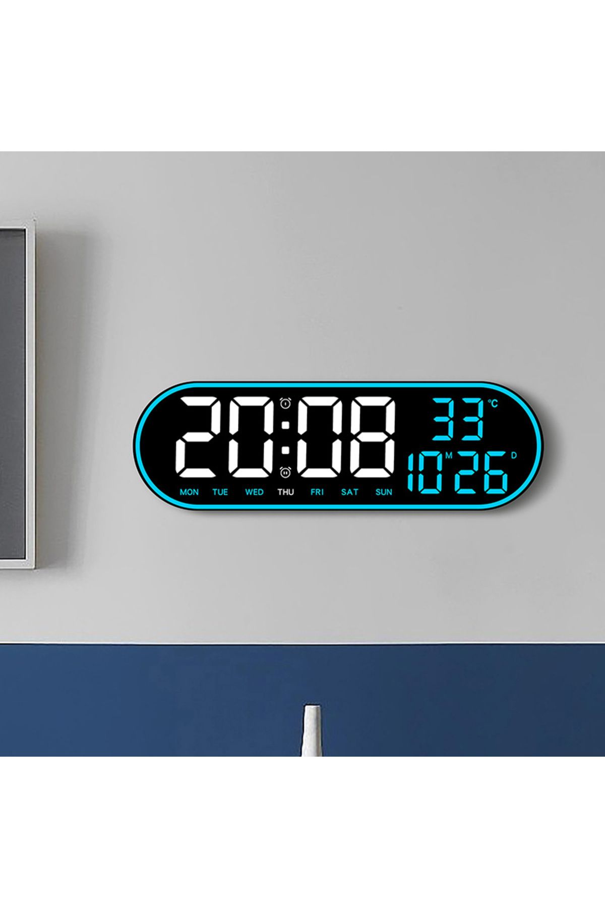 Choice-LED Digital Wall Clock Remote Control Electronic Mute Clock with Temperature Date Week Display 15... 4