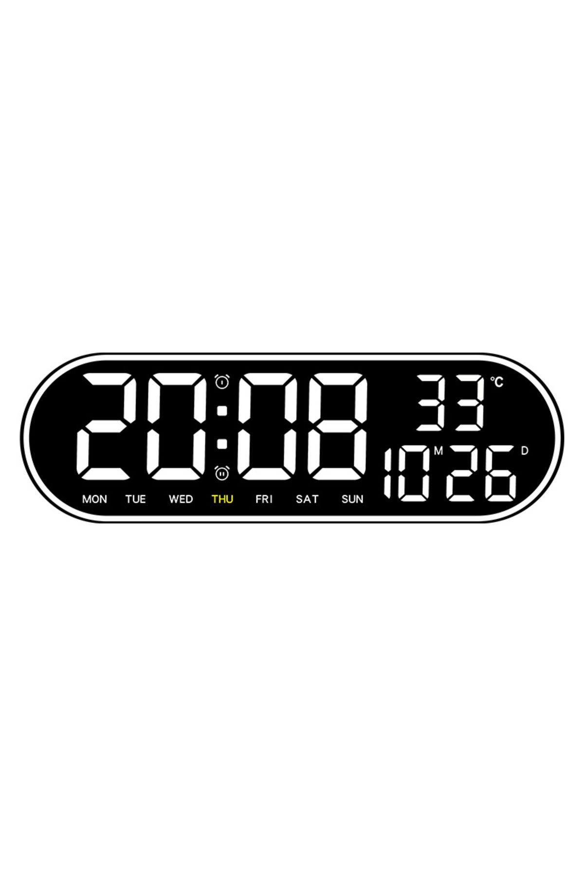 Choice-LED Digital Wall Clock Remote Control Electronic Mute Clock with Temperature Date Week Display 15... 7