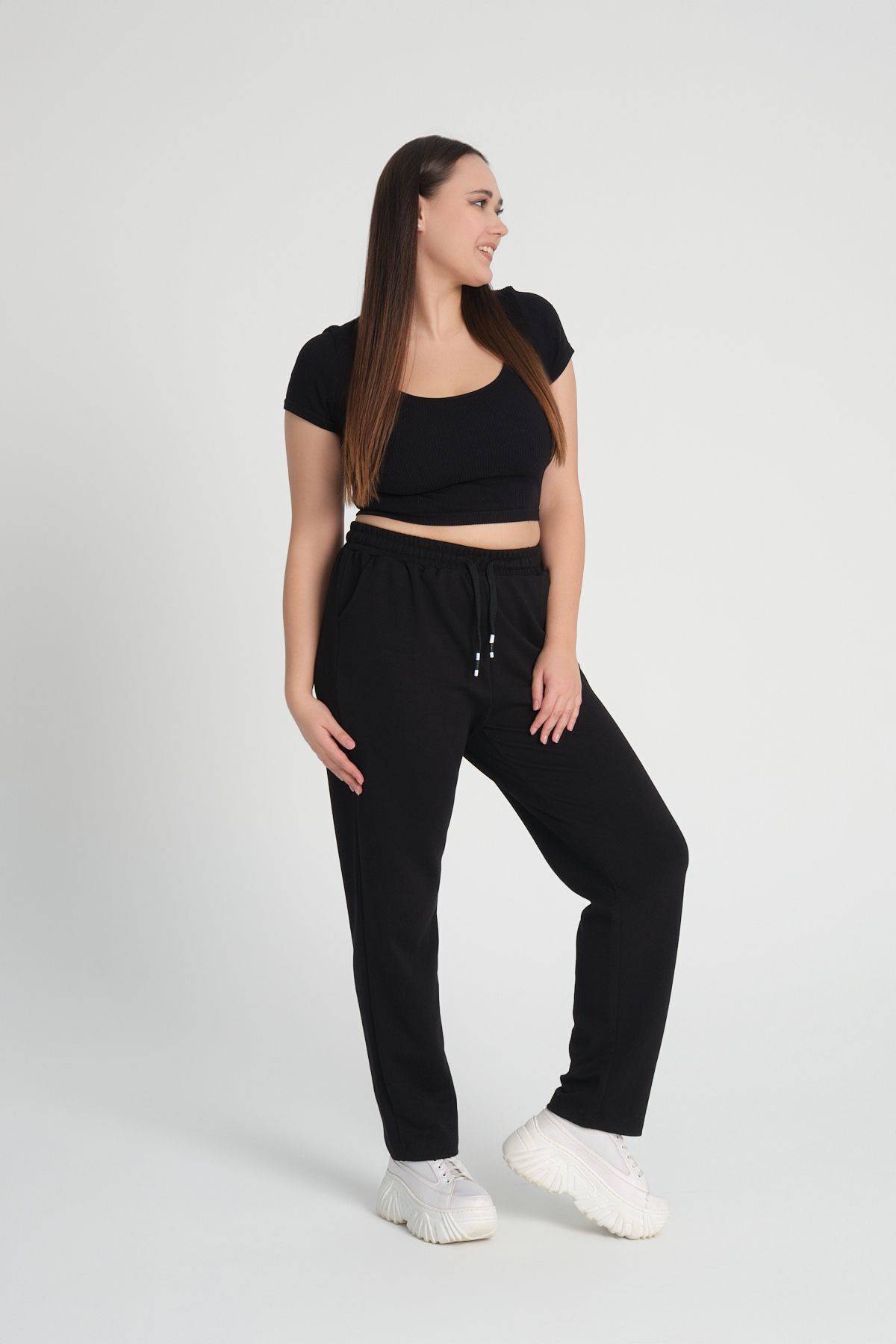 Era Lisa-Elastic Waist Soft Fabric Comfortable Fit Full Lycra Large Size Trousers 3