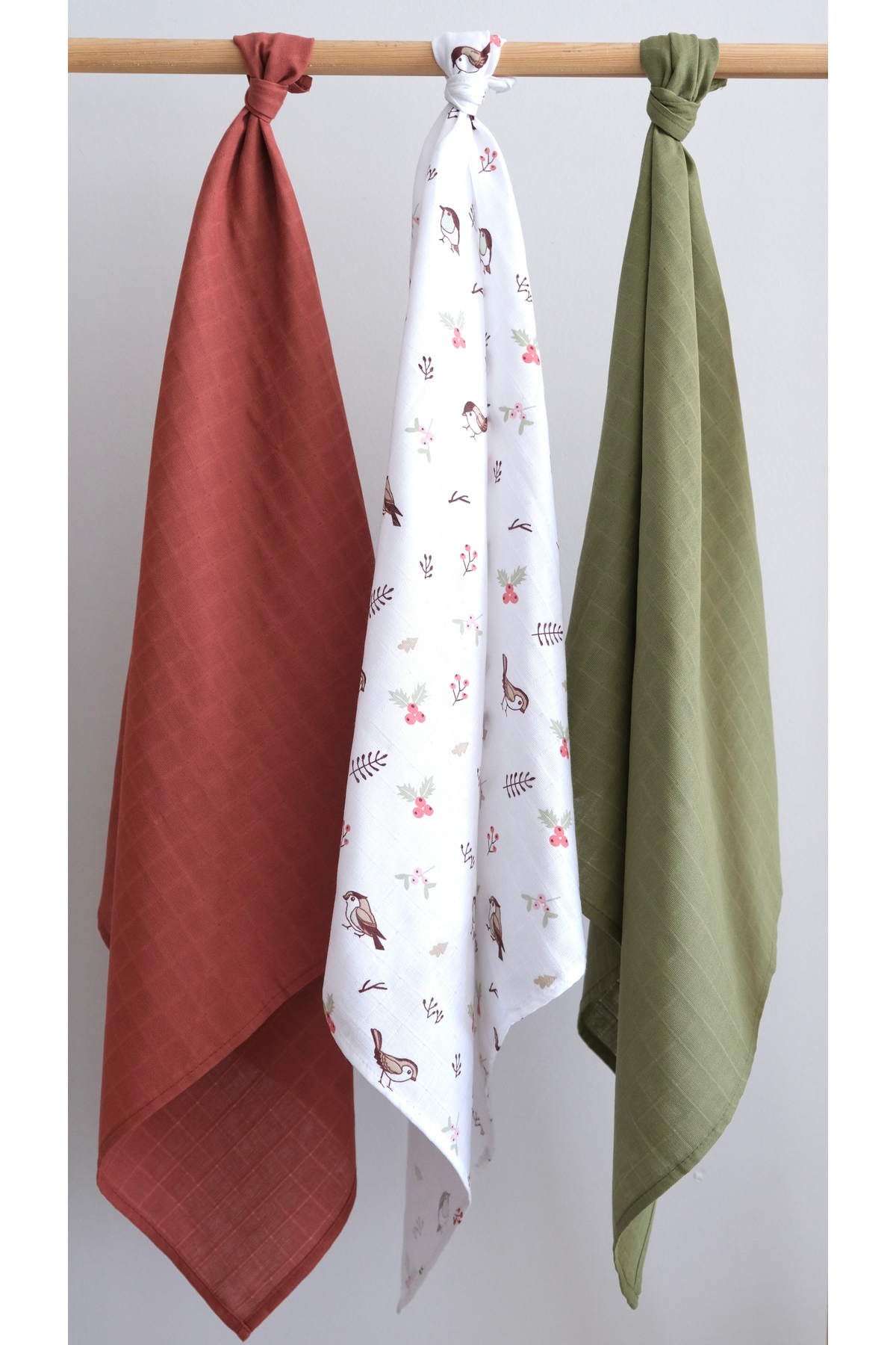 ( 3 Pieces ) 100x75cm 100% Cotton 3-Piece Muslin Cover Set