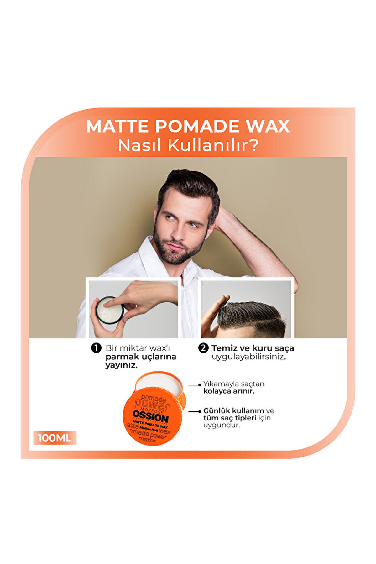Ossion Matte Pomade Wax 100 ml — GRT2378238 — تصویر 3 از 4